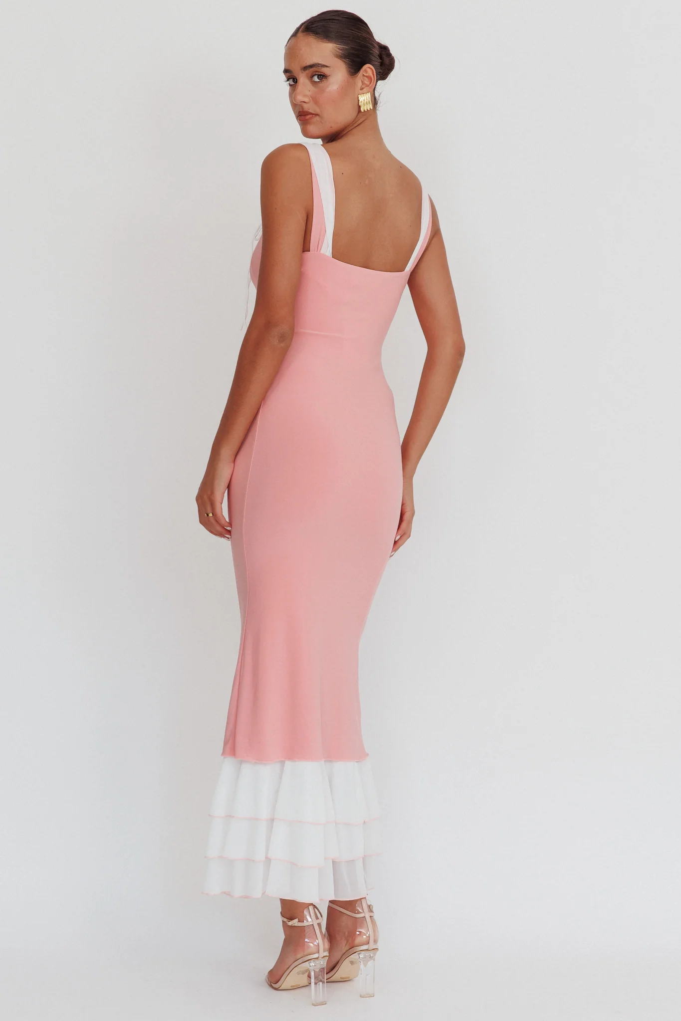 Daydreamers Ruffle Maxi Dress Pink - Image 2