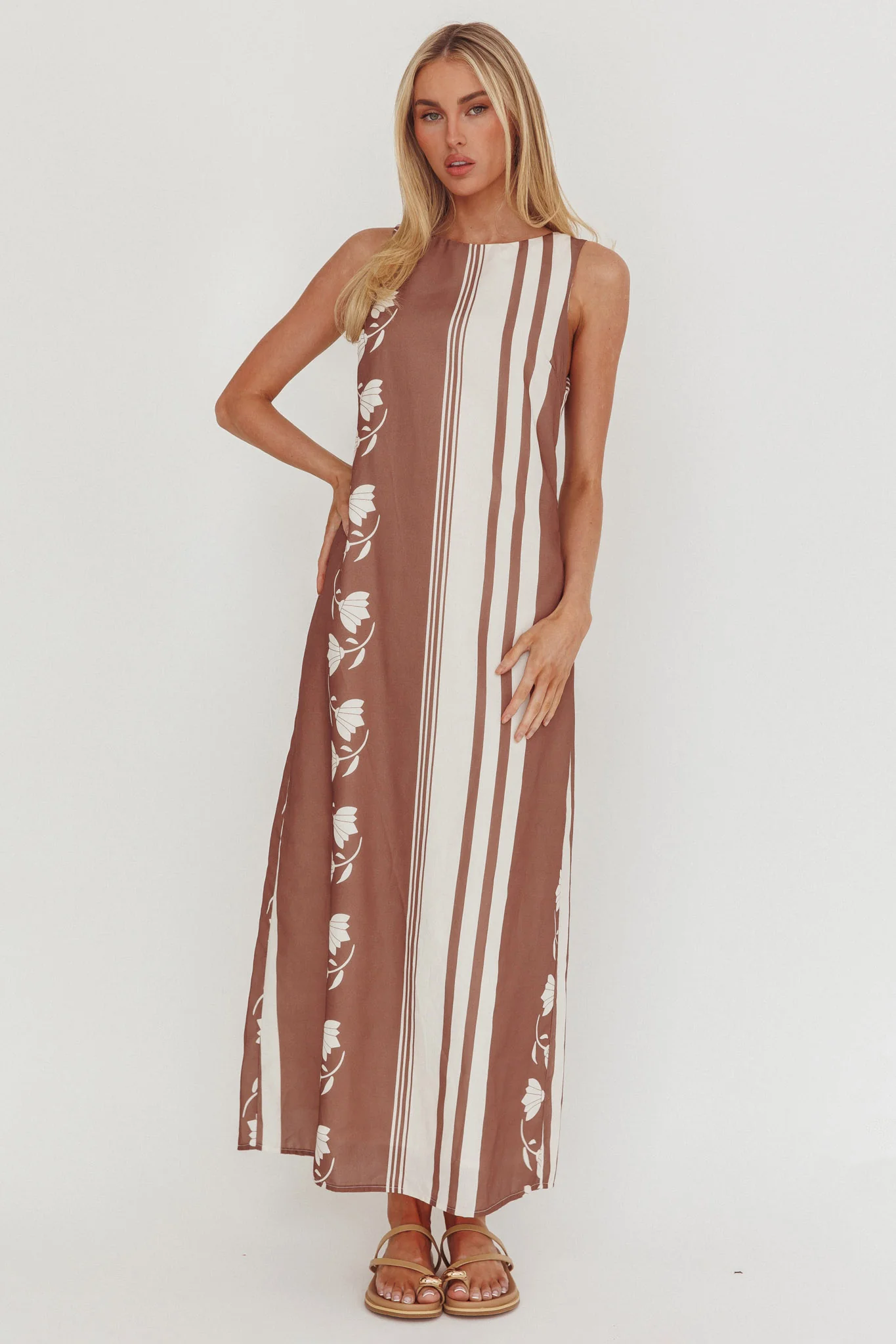 Dayla Sleeveless Waist Tie Maxi Dress Palma - Image 4