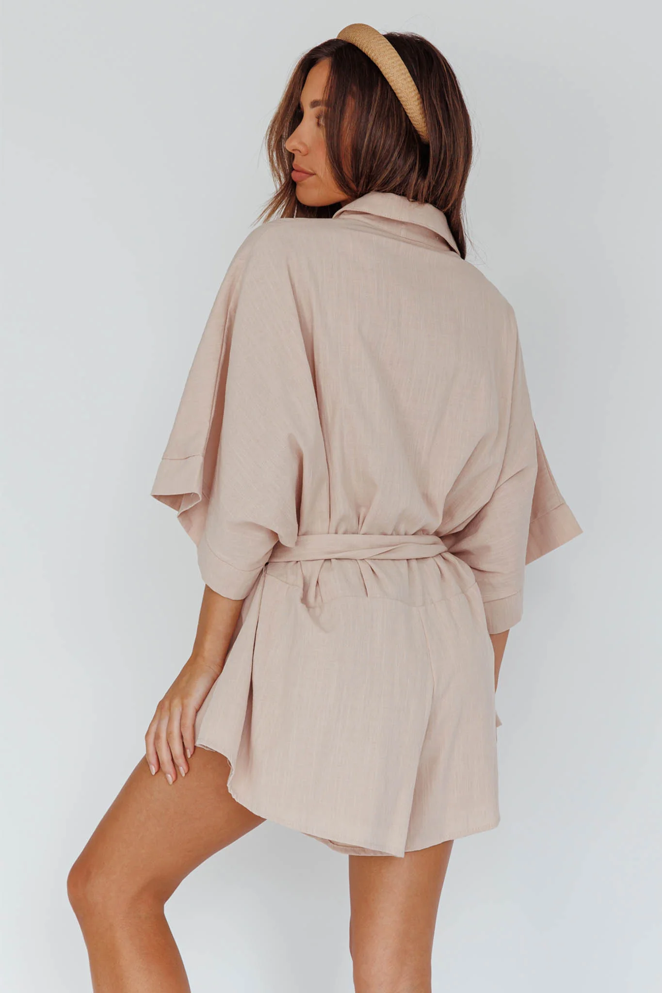 Daytona Beach Button-Up Romper Sand - Image 2