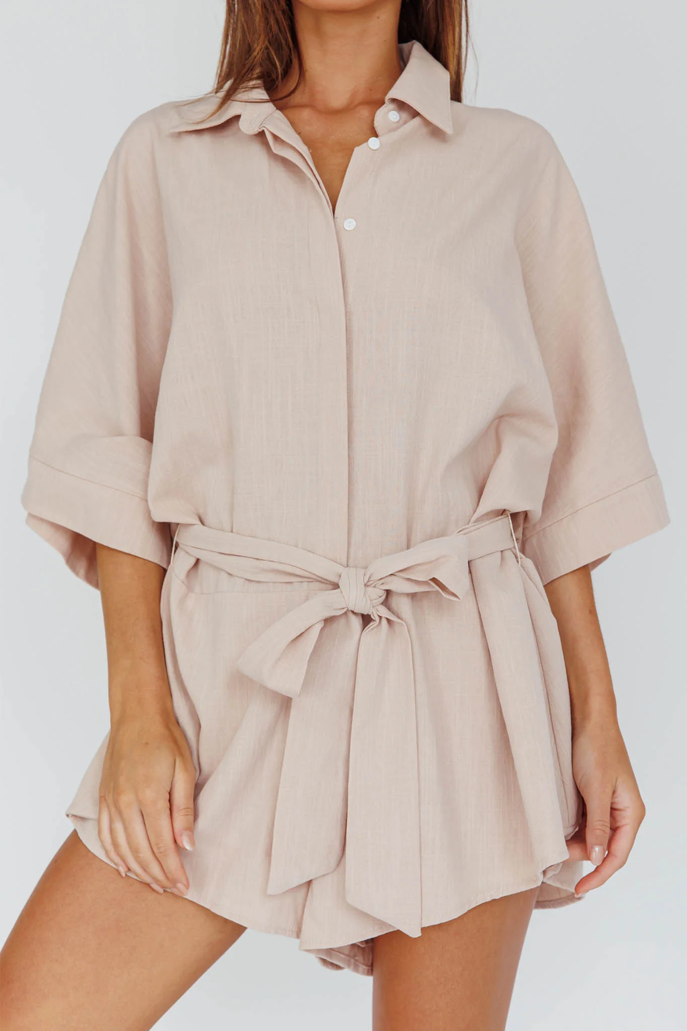 Daytona Beach Button-Up Romper Sand - Image 4