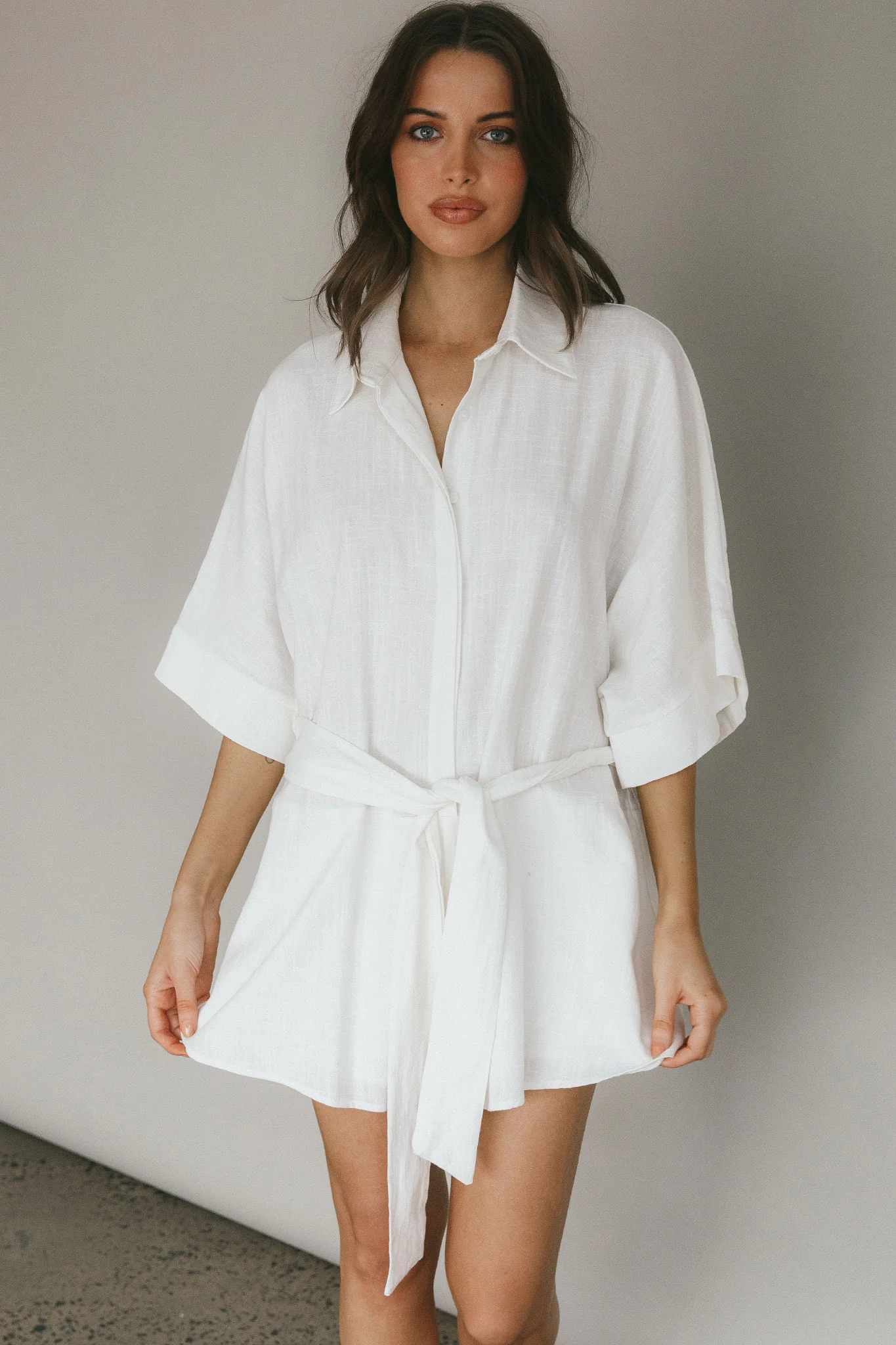 Daytona Beach Button-Up Romper White - Image 6