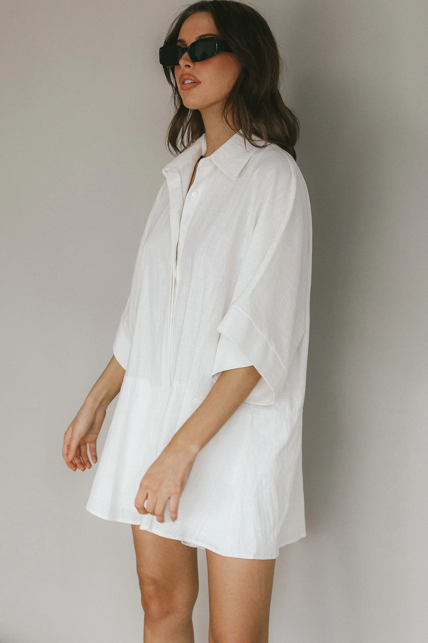 Daytona Beach Button-Up Romper White - Image 8
