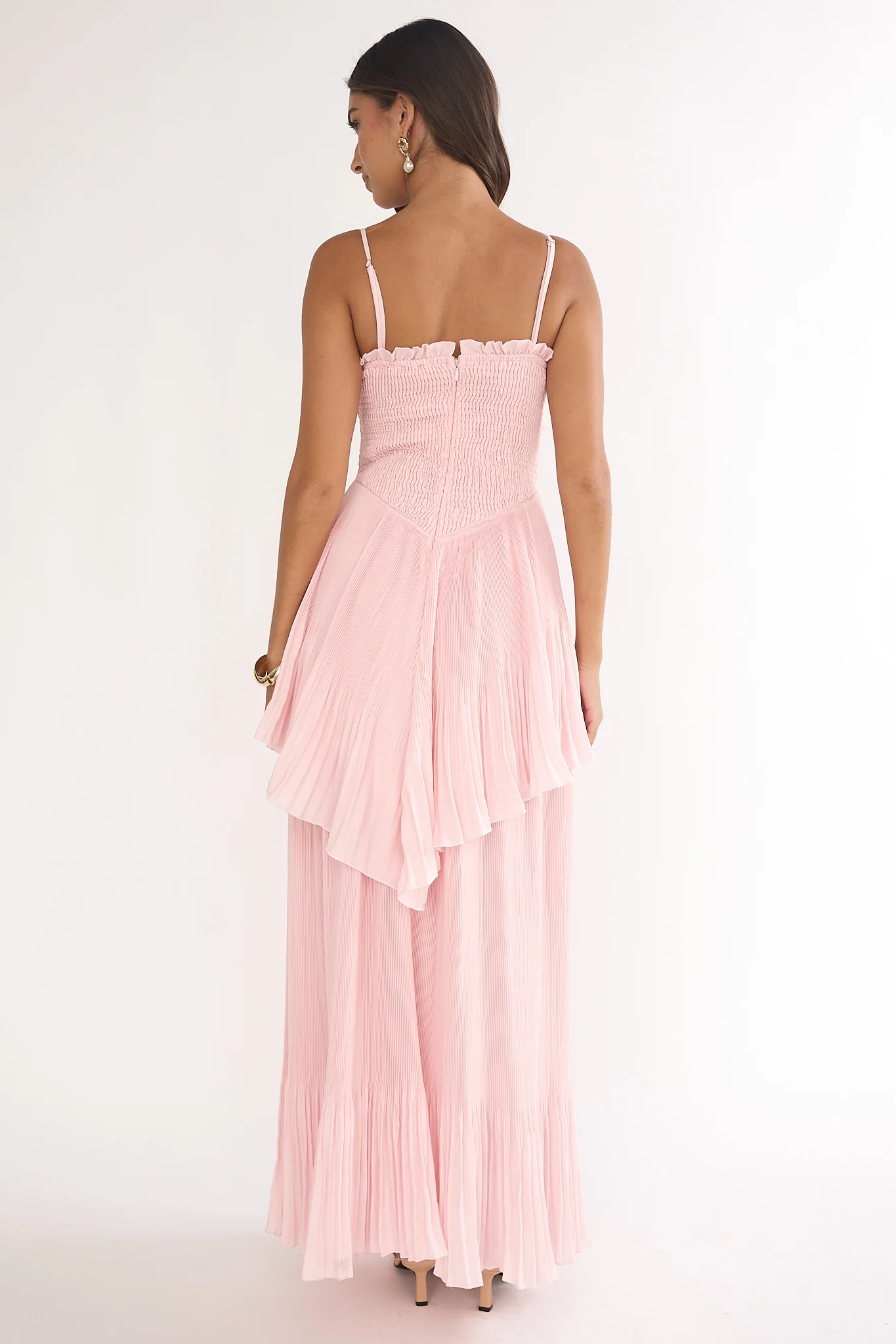 Delin Smocked Layered Maxi Dress Blush - Image 2