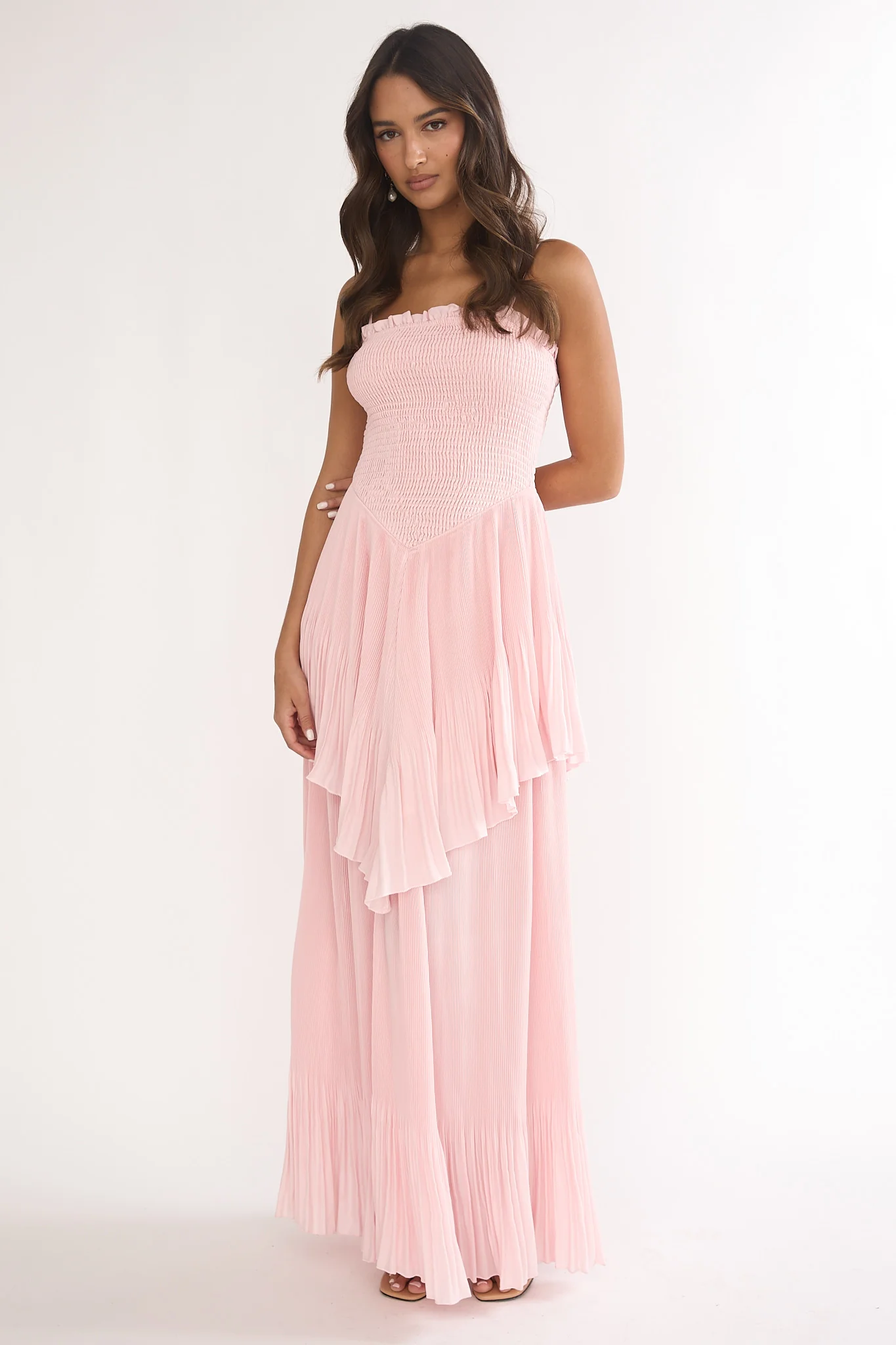 Delin Smocked Layered Maxi Dress Blush - Image 5
