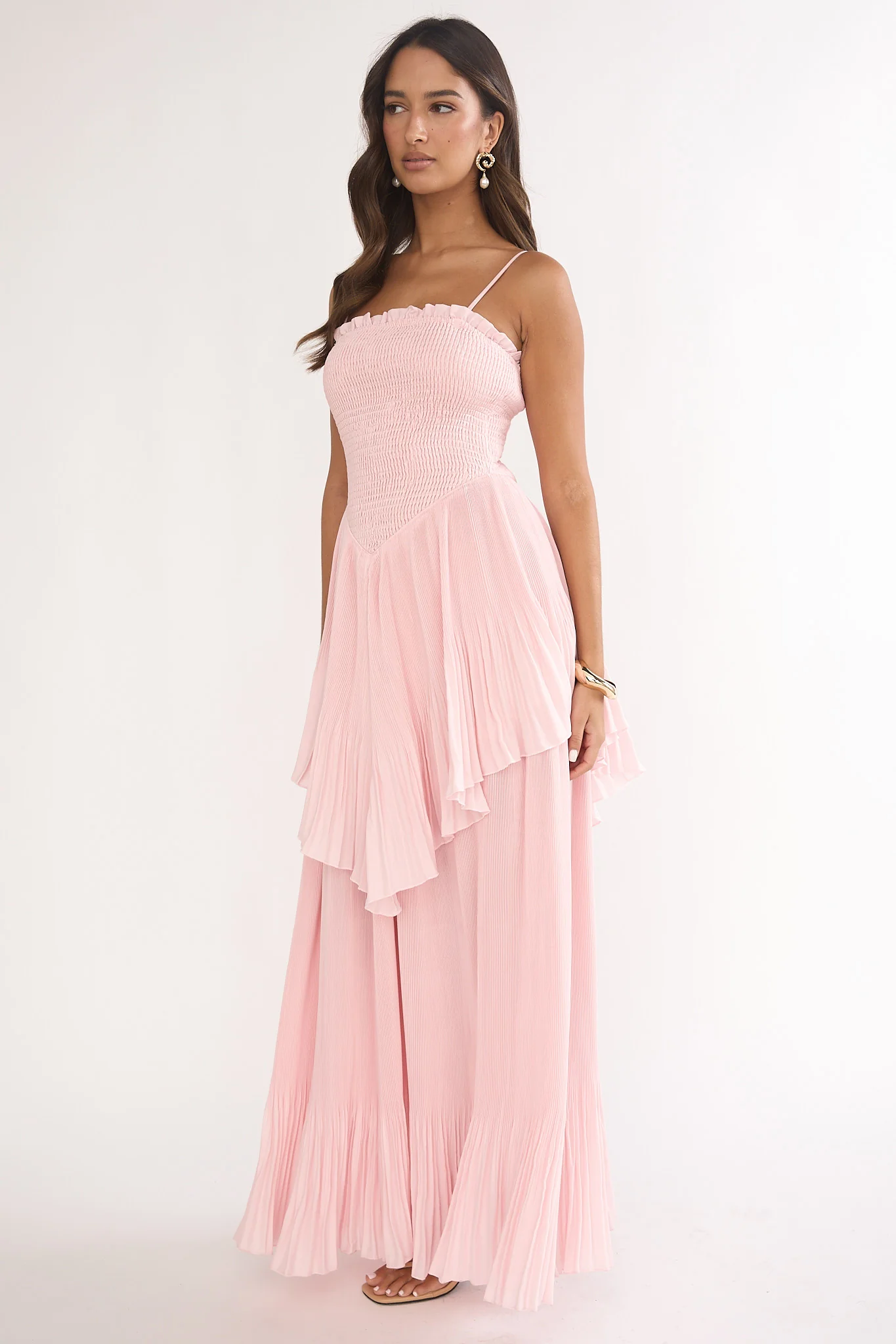 Delin Smocked Layered Maxi Dress Blush - Image 6