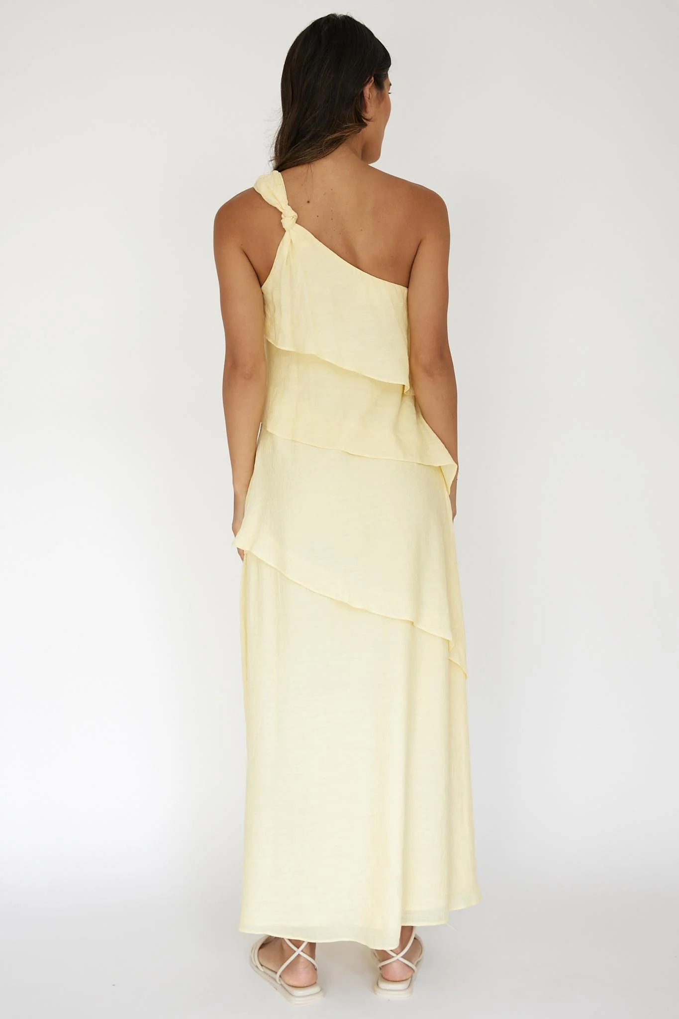 Delwyn One-Shoulder Maxi Dress Yellow - Image 3