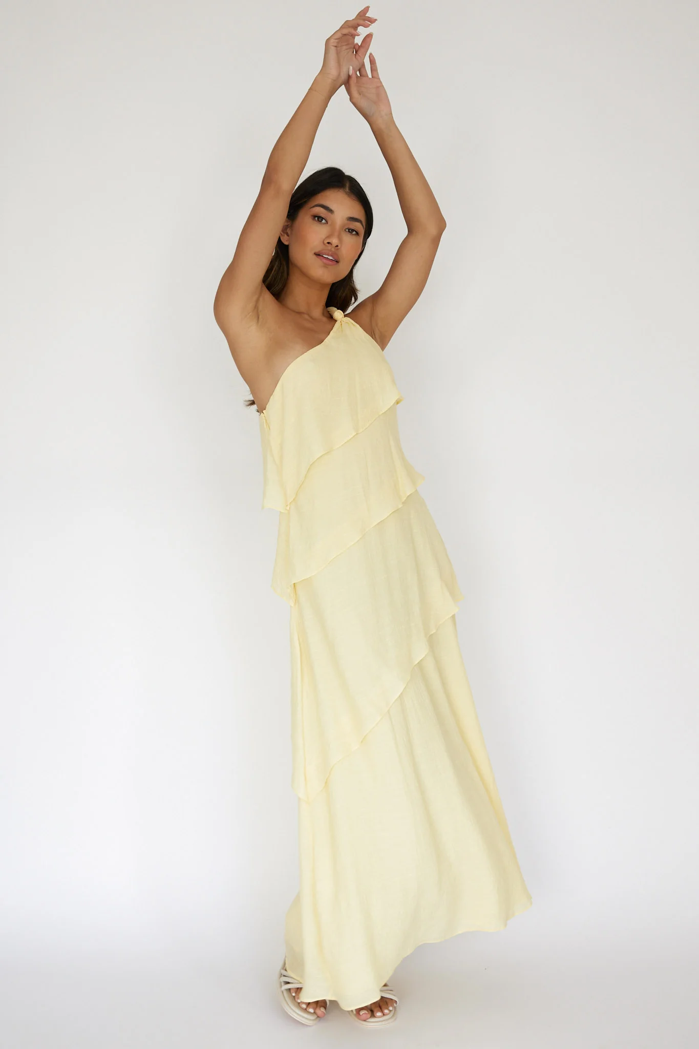 Delwyn One-Shoulder Maxi Dress Yellow - Image 4