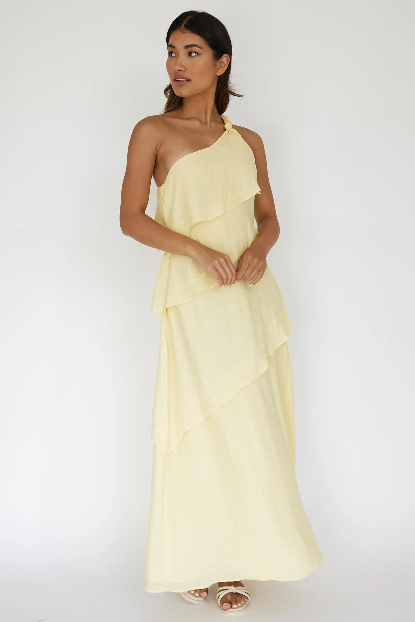 Delwyn One-Shoulder Maxi Dress Yellow - Image 6