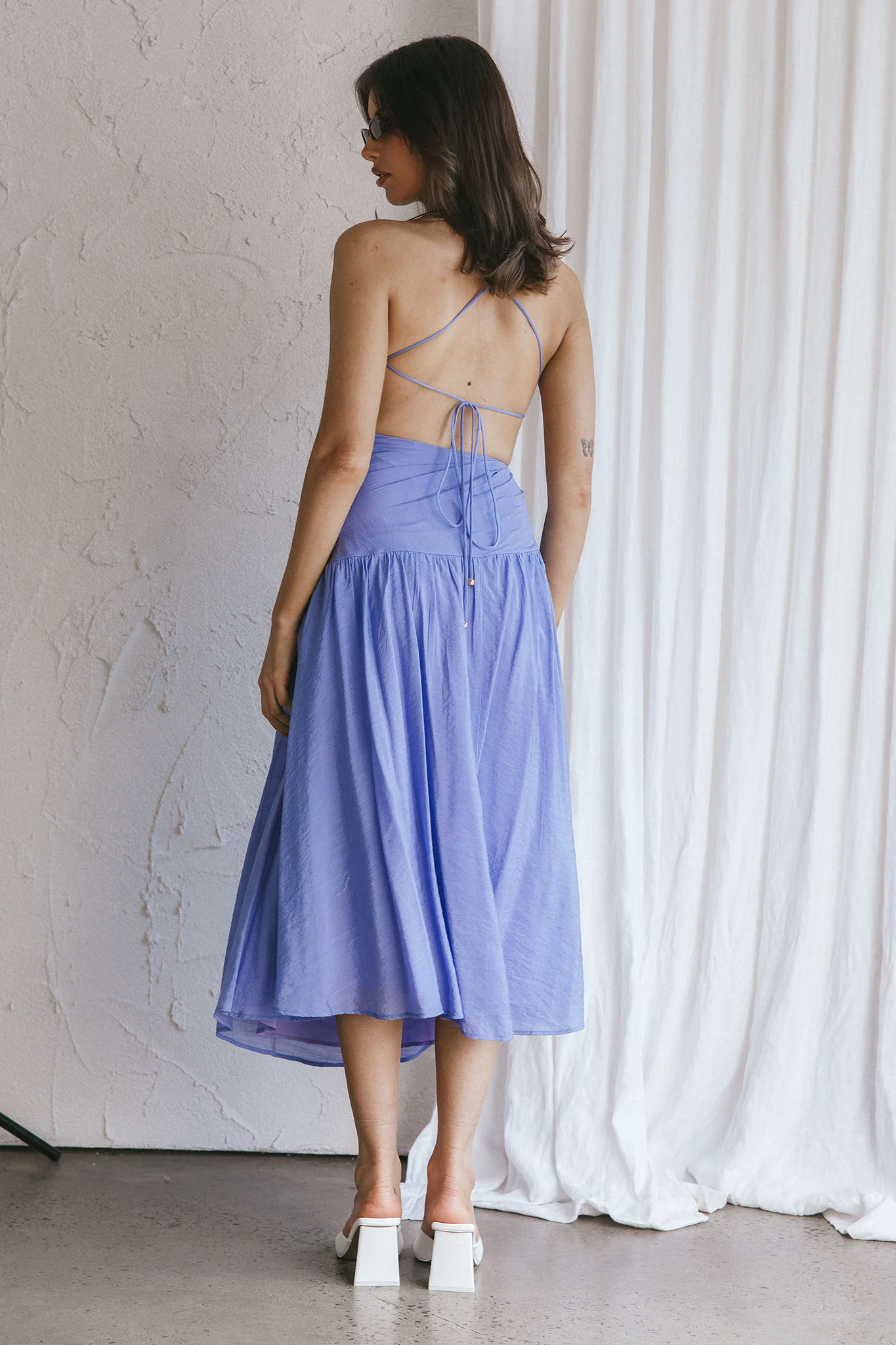 Destination Open Back Midi Dress Purple - Image 2