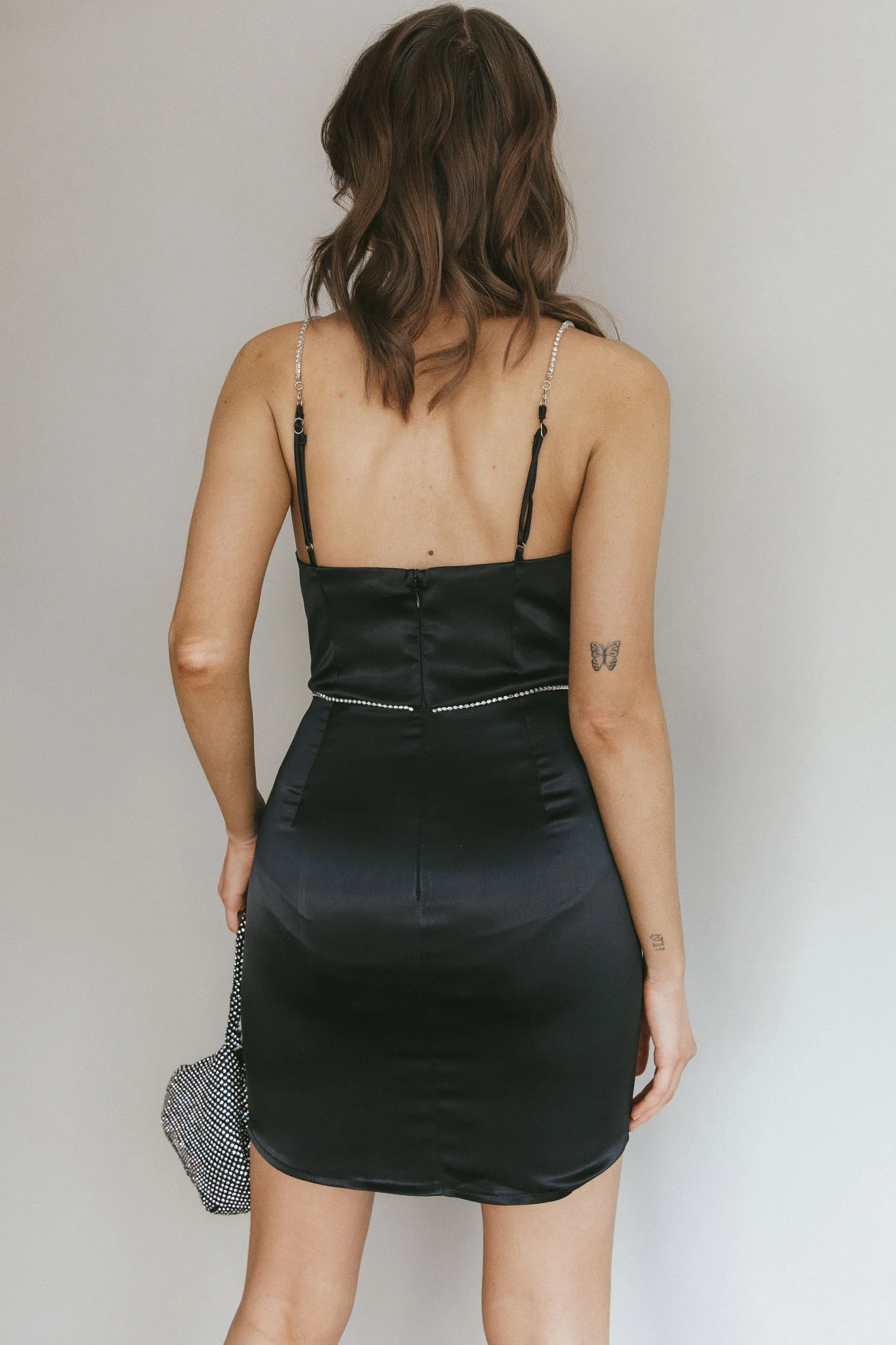 Devoted Structured Bust Diamante Trim Dress Black - Image 2
