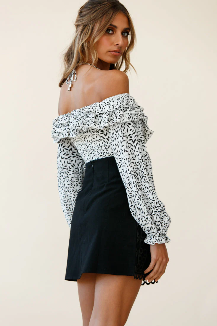 Dinah Crochet Overlay Skirt Black - Image 3