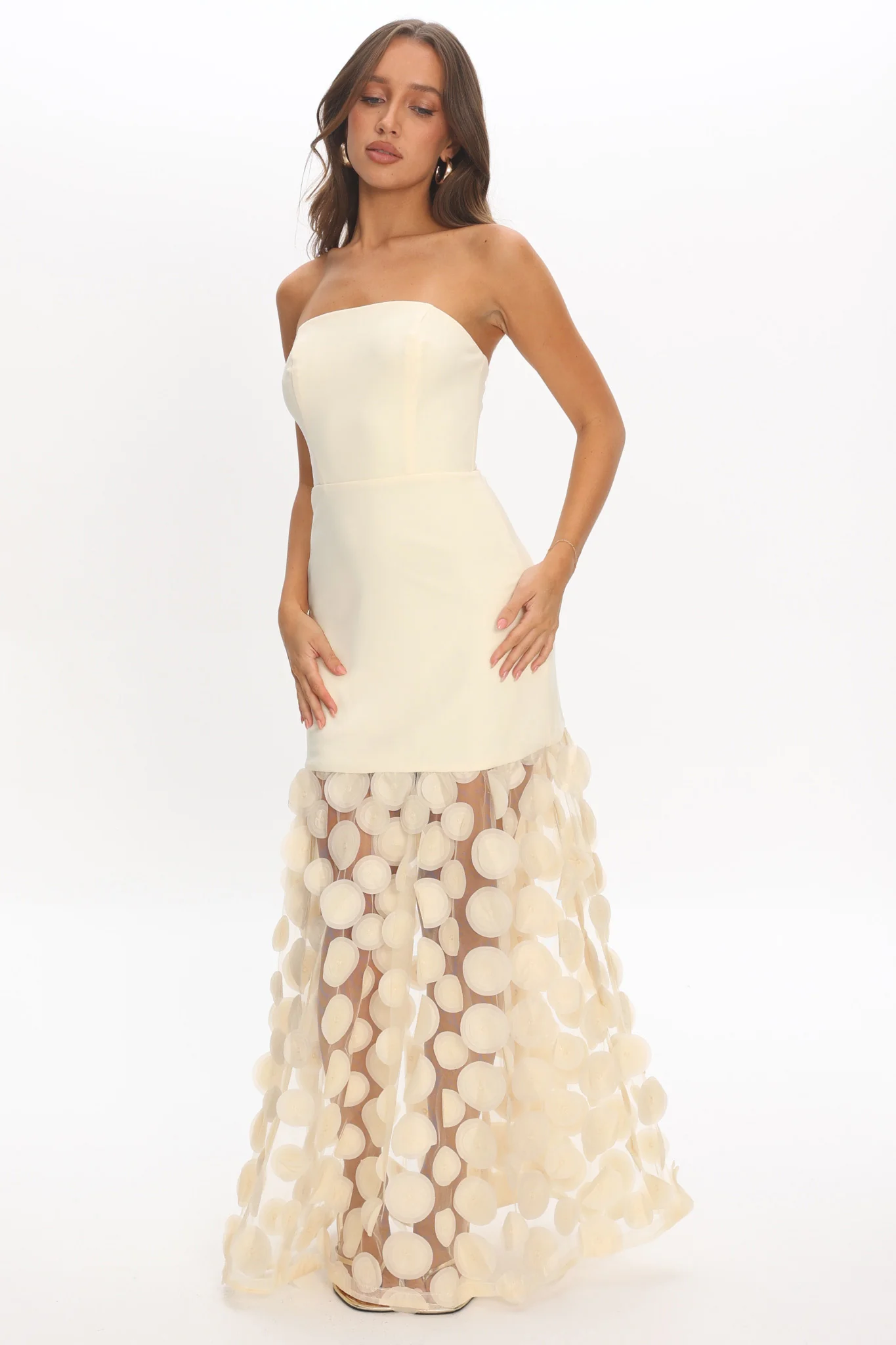 Divora Embellished Hem Maxi Dress Butter - Image 2