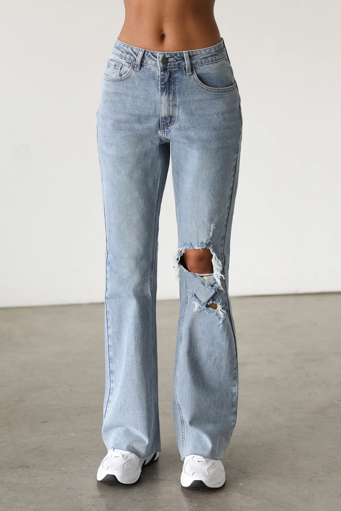 DOGMA High Rise Flare Denim Jeans Medium Wash - Image 3