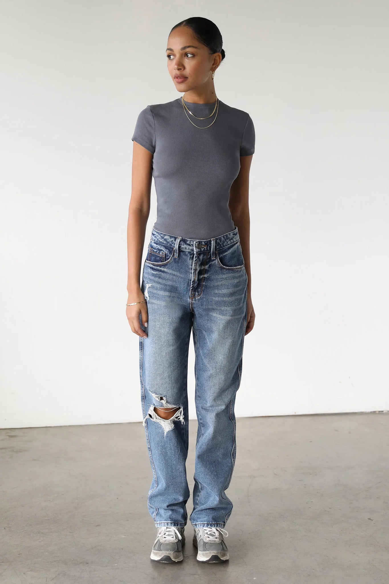 DOGMA High Rise Straight Leg Denim Jeans Dark Wash - Image 5