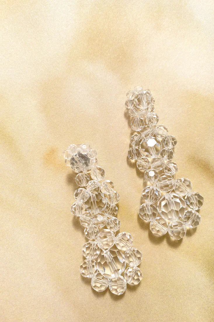 Don't Wait Up Beaded Earrings Clear - Image 4