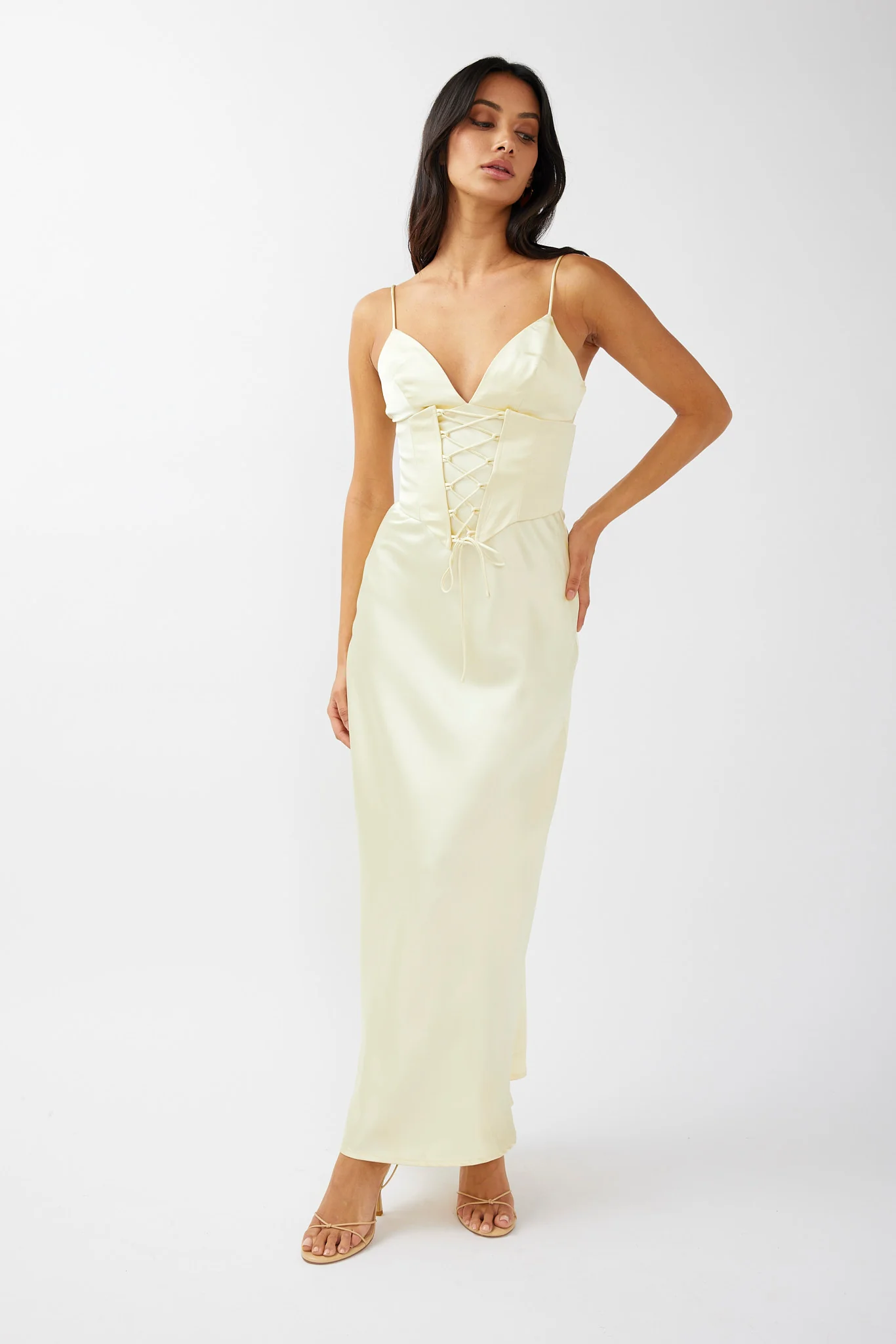 Downtown Cami Strap Corset Waist Dress Butter - Image 6