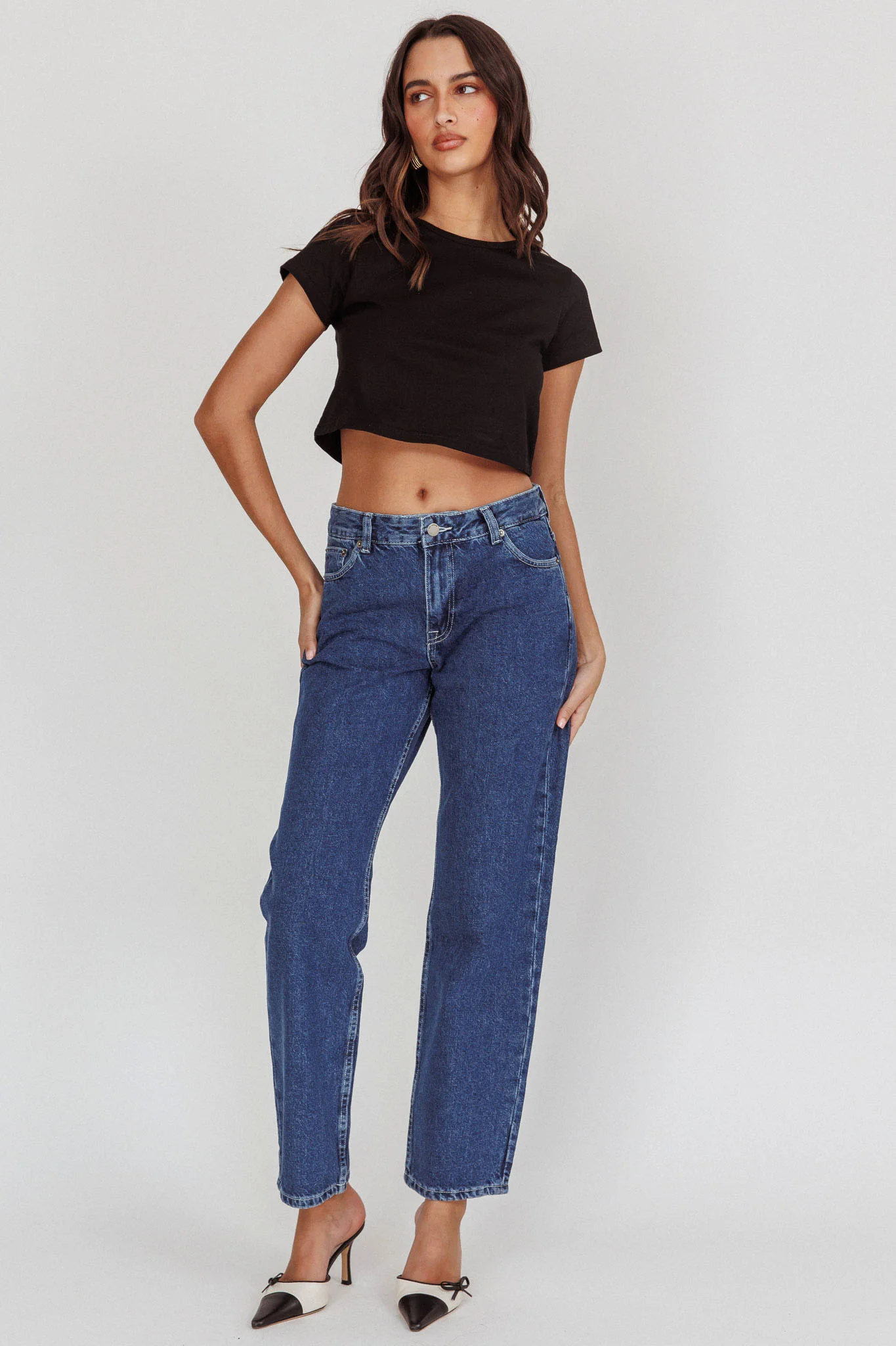 DR DENIM Arch Straight Jeans Pebble Mid Stone - Image 5