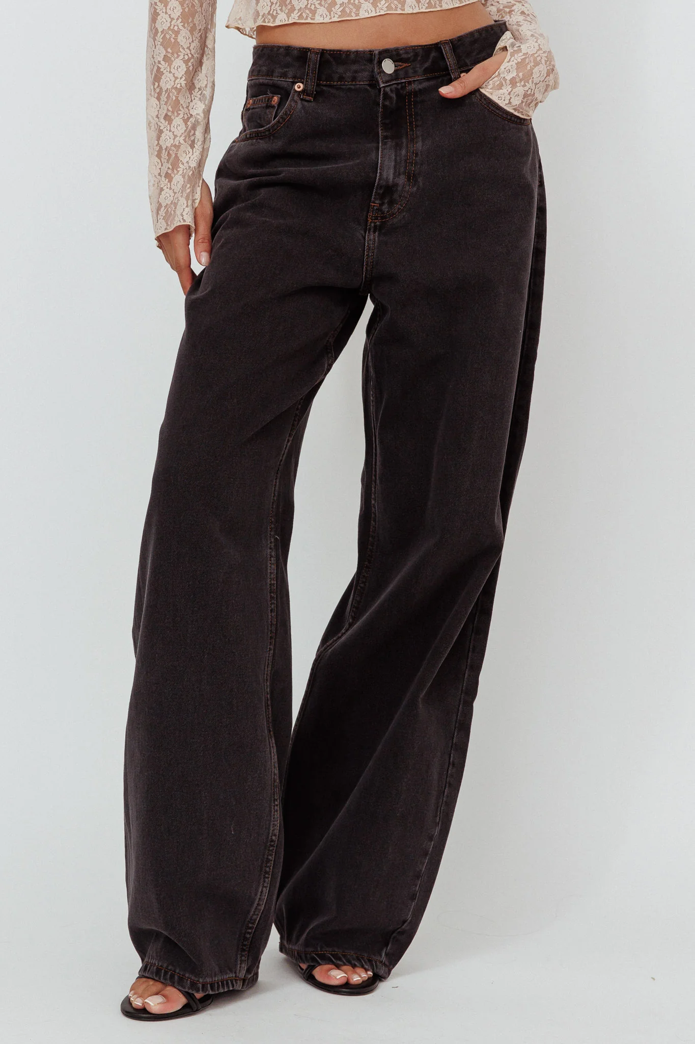 DR DENIM Donna Baggy Jeans Dust Washed Black - Image 3