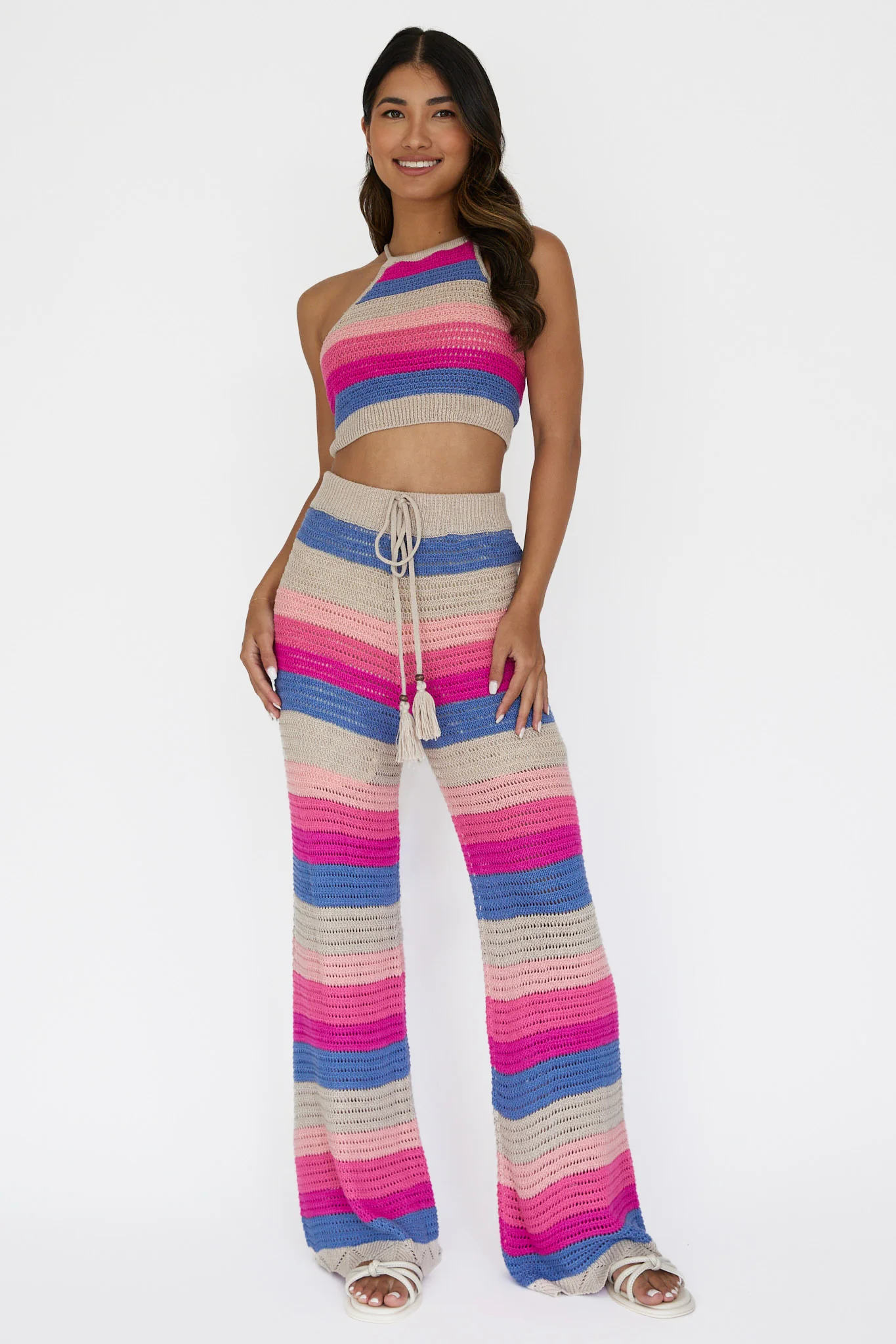 Dream Believer Crochet Pants Stripe Pink Multi - Image 2
