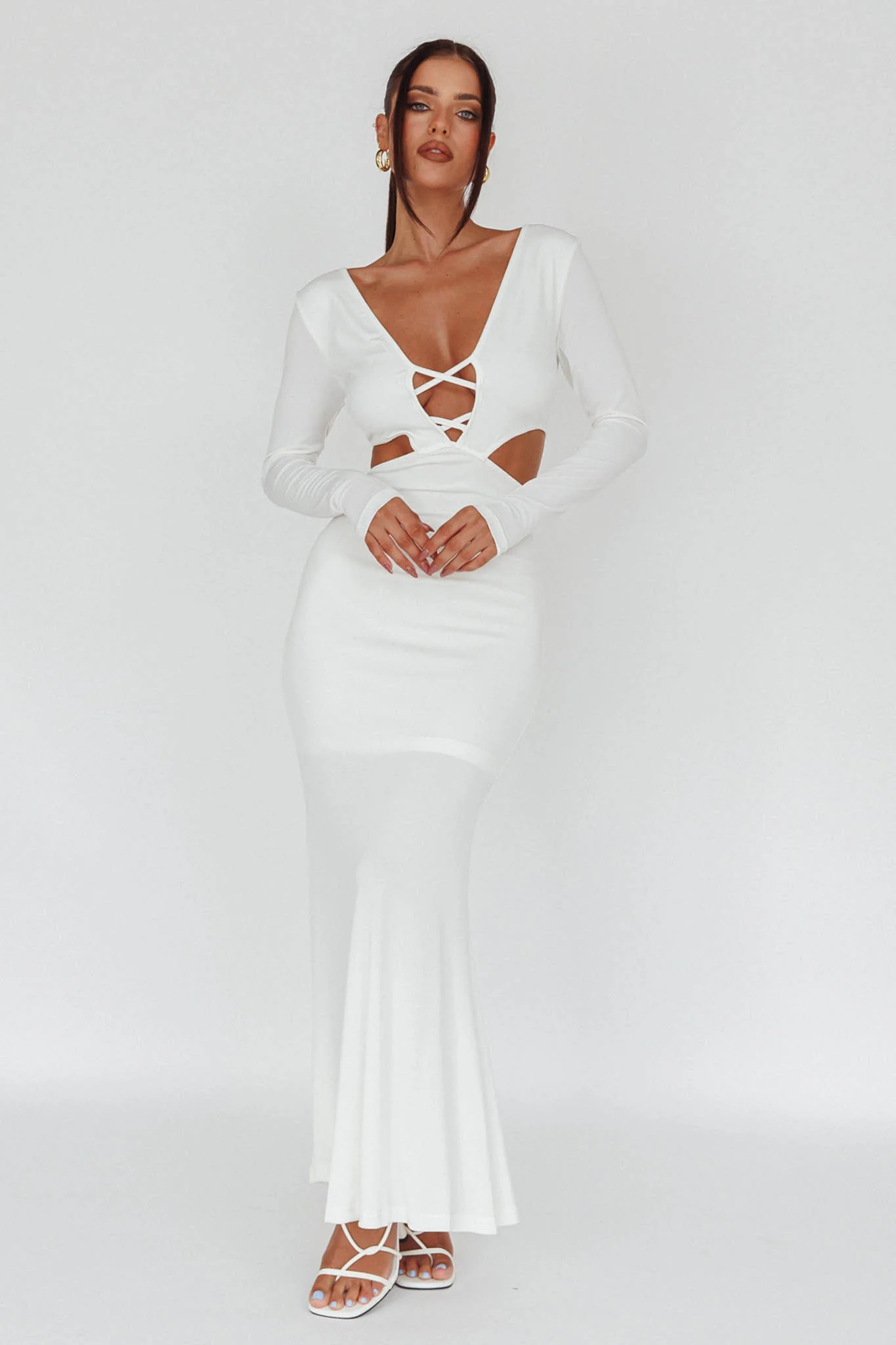 Dress Codes Cut-Out Maxi Dress White - Image 3