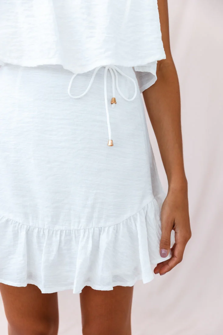 Drifter Layered Bust Pleated Strap Dress White - Image 5