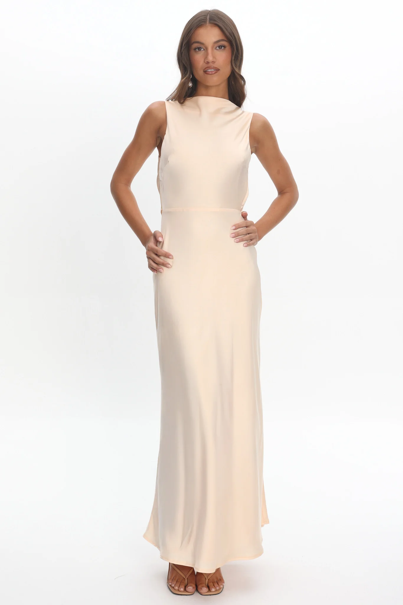 Effie Cowl Back Maxi Dress Cream