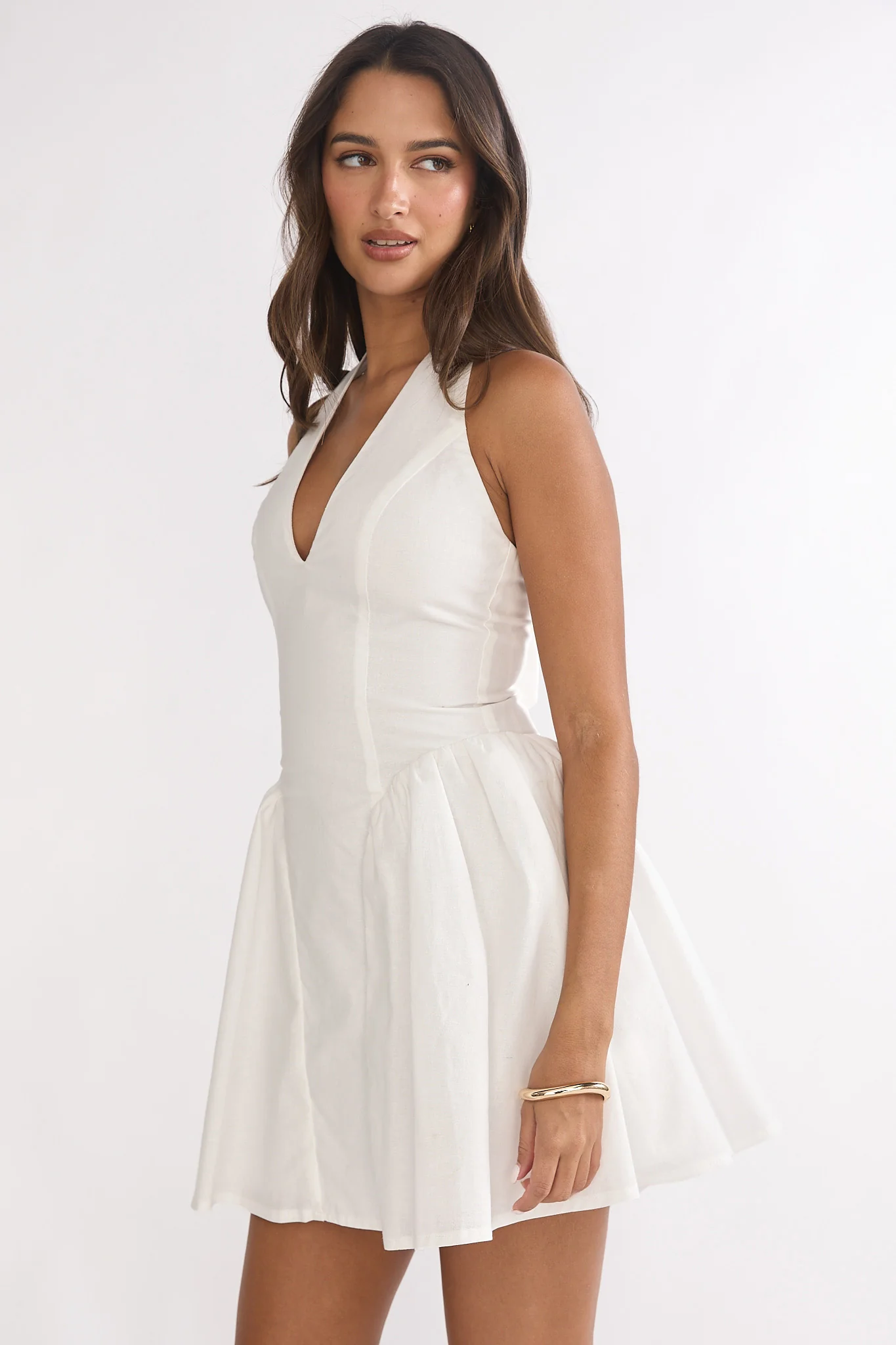 El Corazon Halterneck Mini Dress White - Image 6