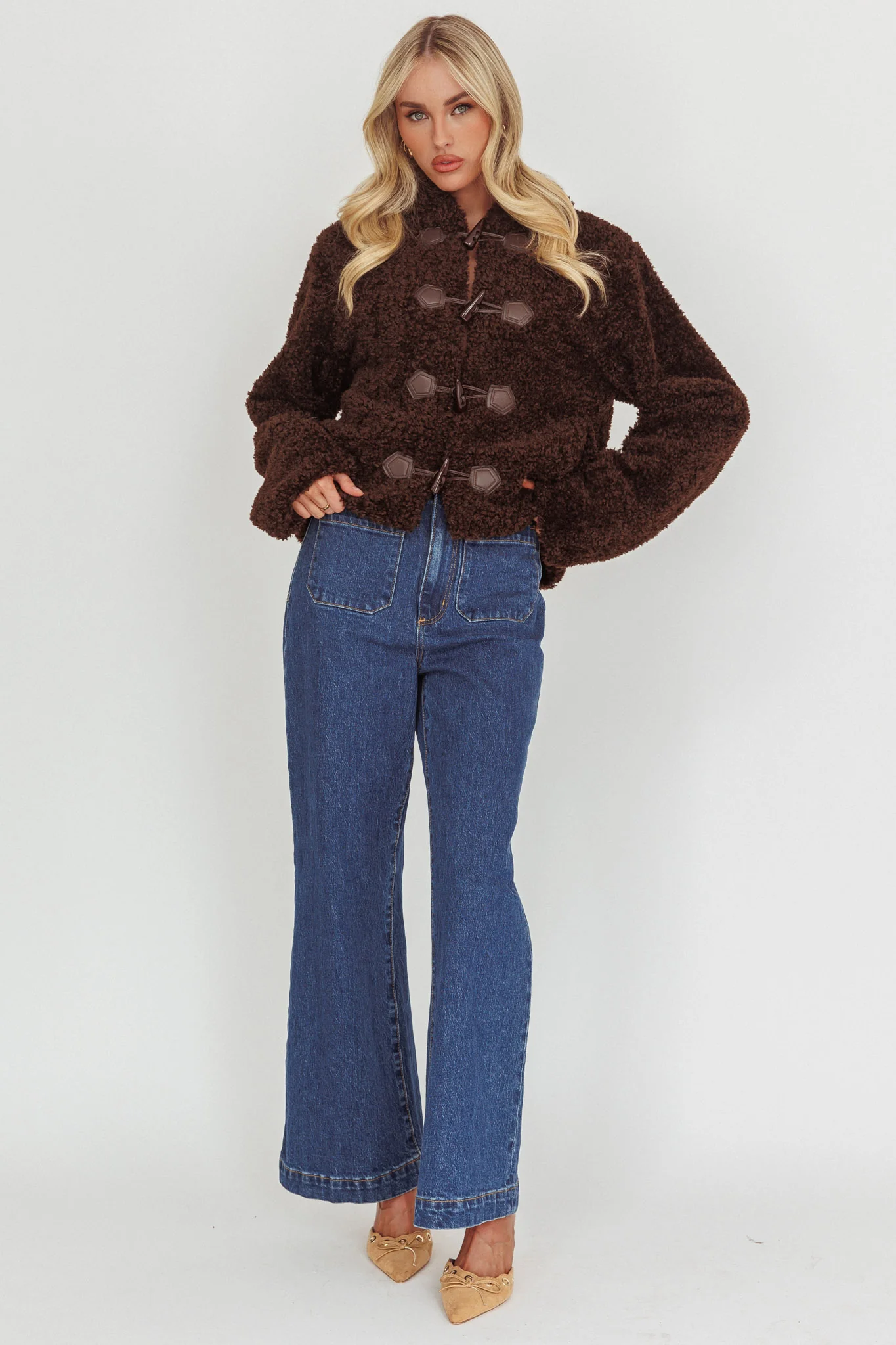 Elaris Hooded Toggle Jacket Brown - Image 4