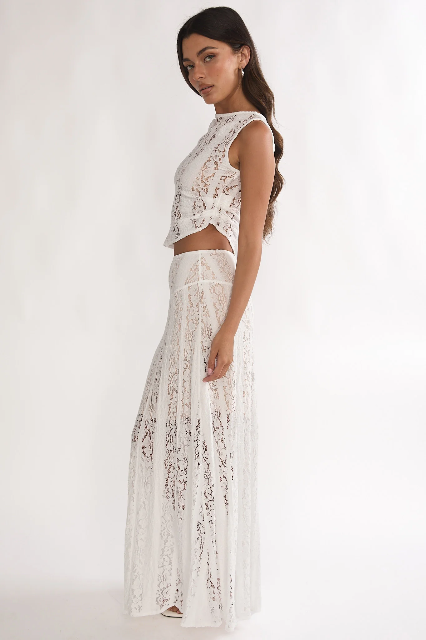 Eleesa Maxi Skirt Lace White - Image 6