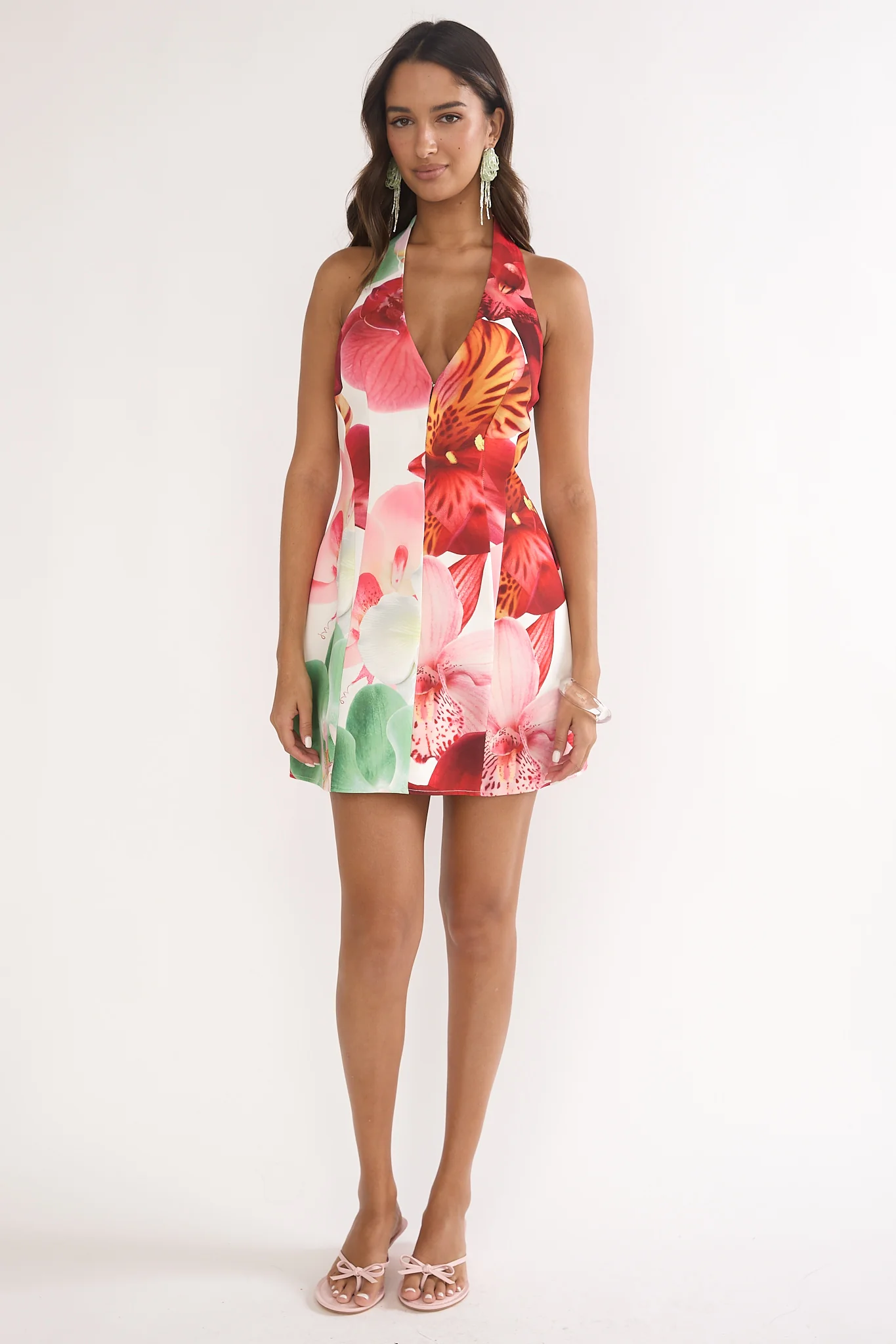 Elisabet Halter Neck Mini Dress Print Floral - Image 2