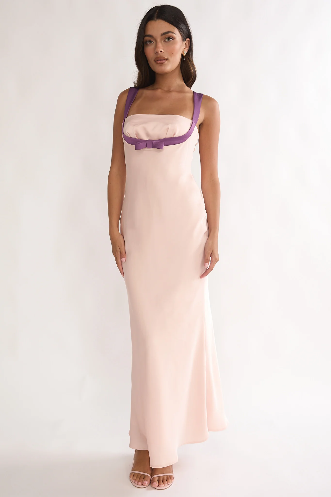 Elowra Bow Bust Maxi Dress Pink - Image 2