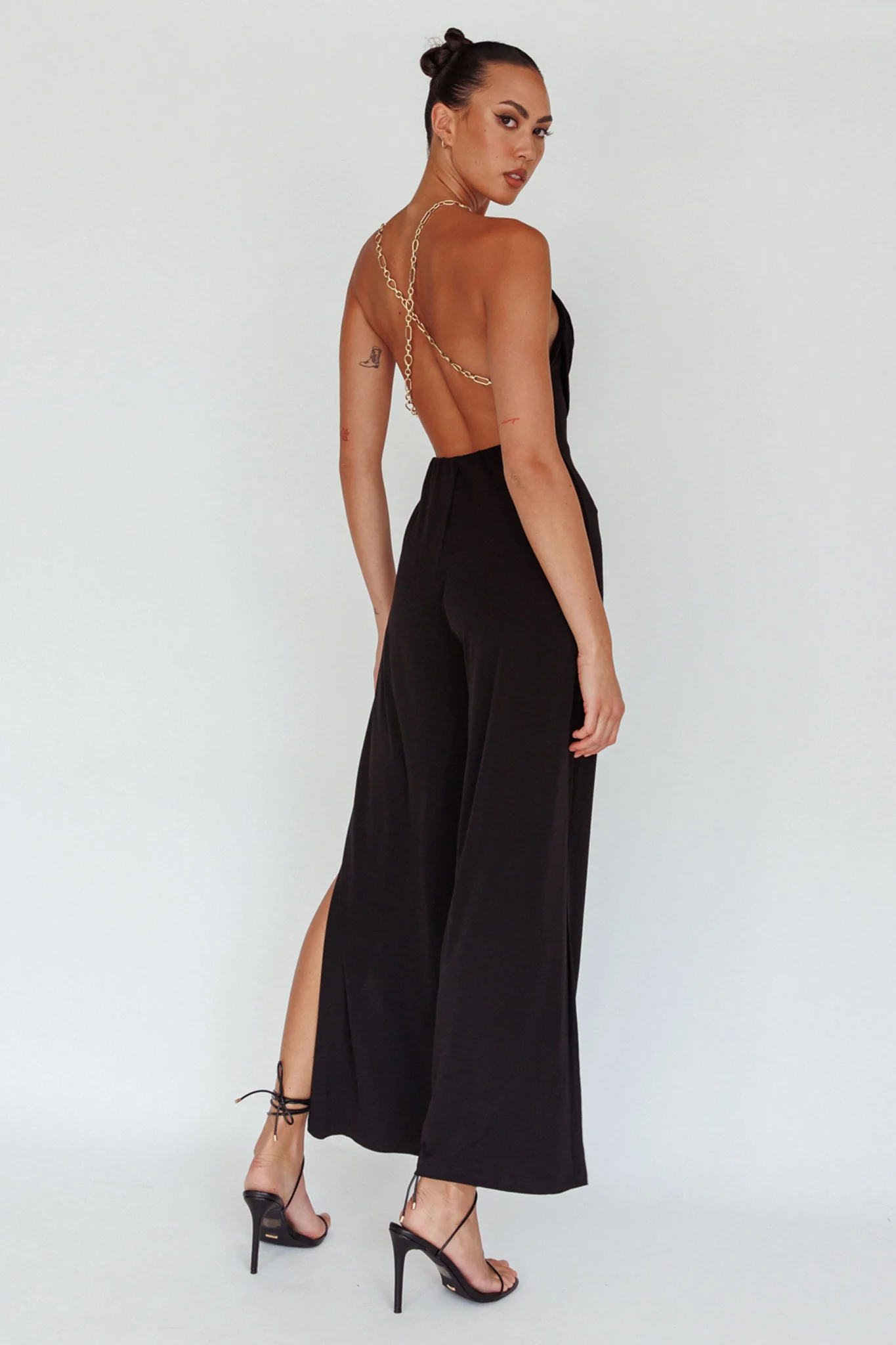 Emanuella Chain Strap Jumpsuit Black - Image 2
