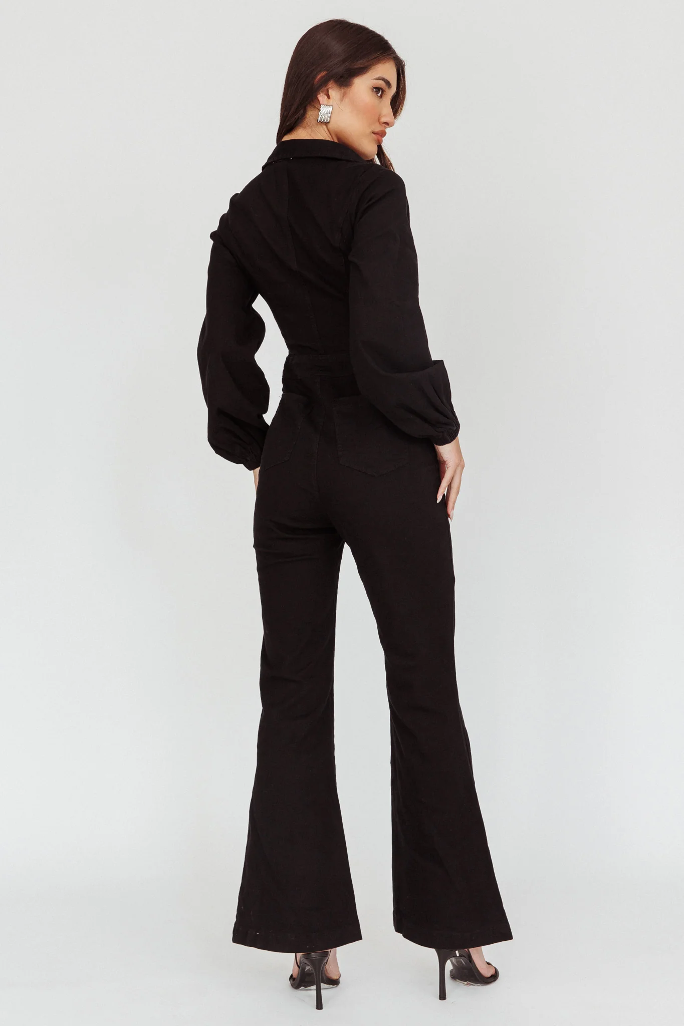 Emilio Long Sleeve Jumpsuit Denim Black - Image 2