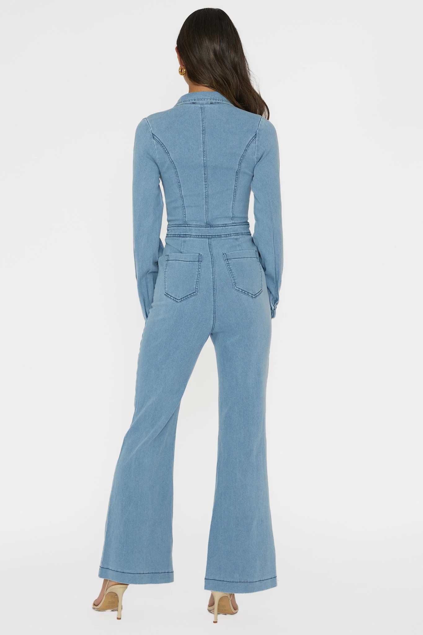 Emilio Long Sleeve Jumpsuit Denim Blue - Image 2