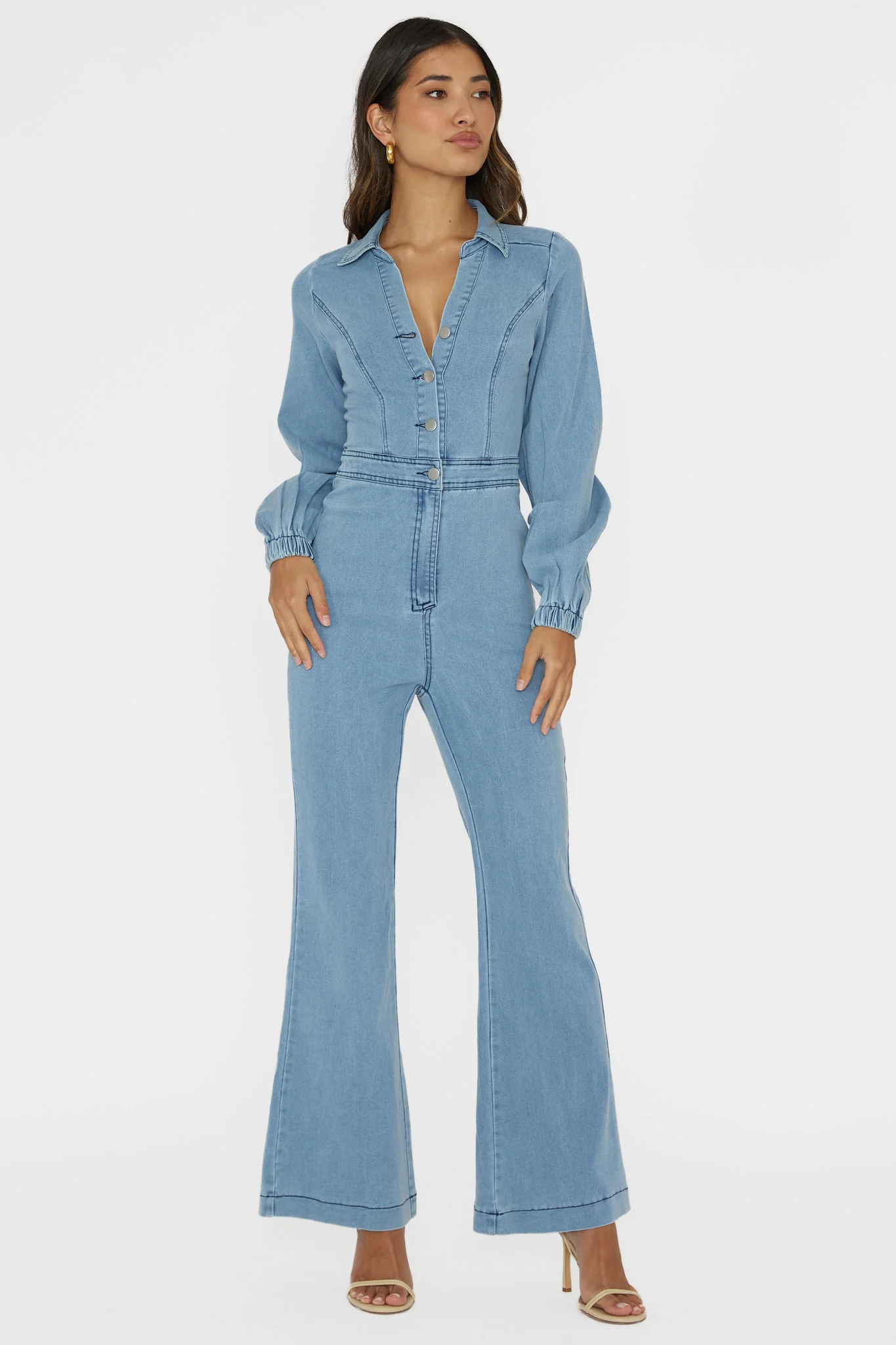 Emilio Long Sleeve Jumpsuit Denim Blue - Image 5