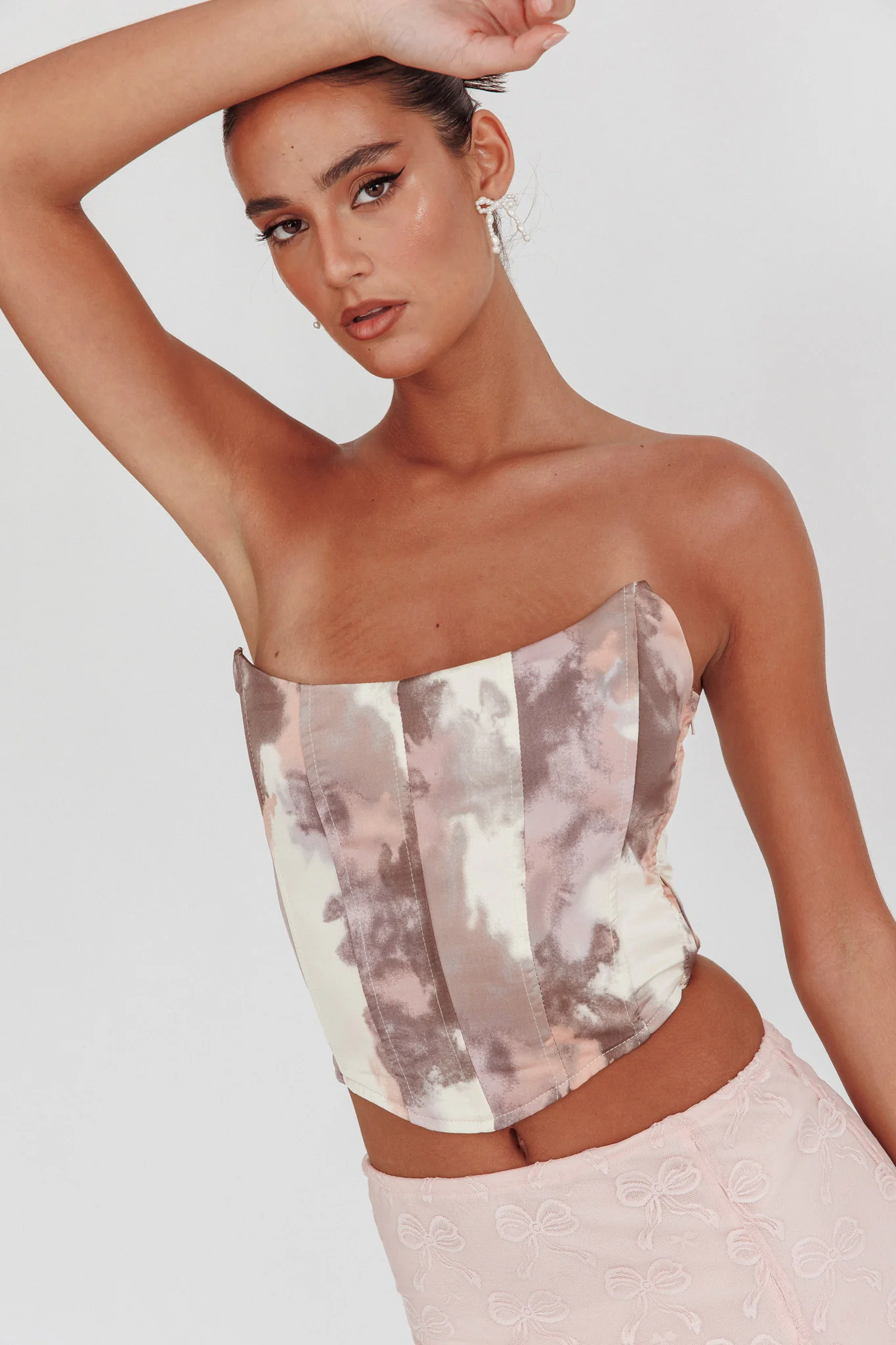 Emmalyn Corset Top Peach Multi - Image 2