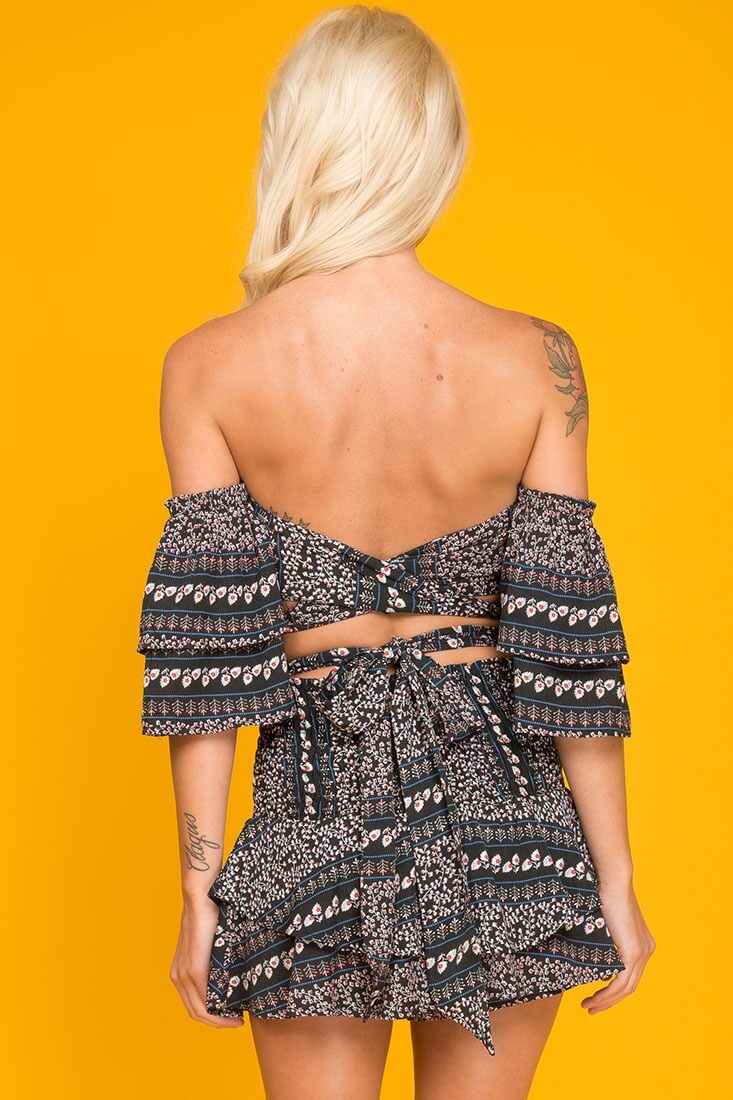 Emory Floral Print Skort Navy - Image 6