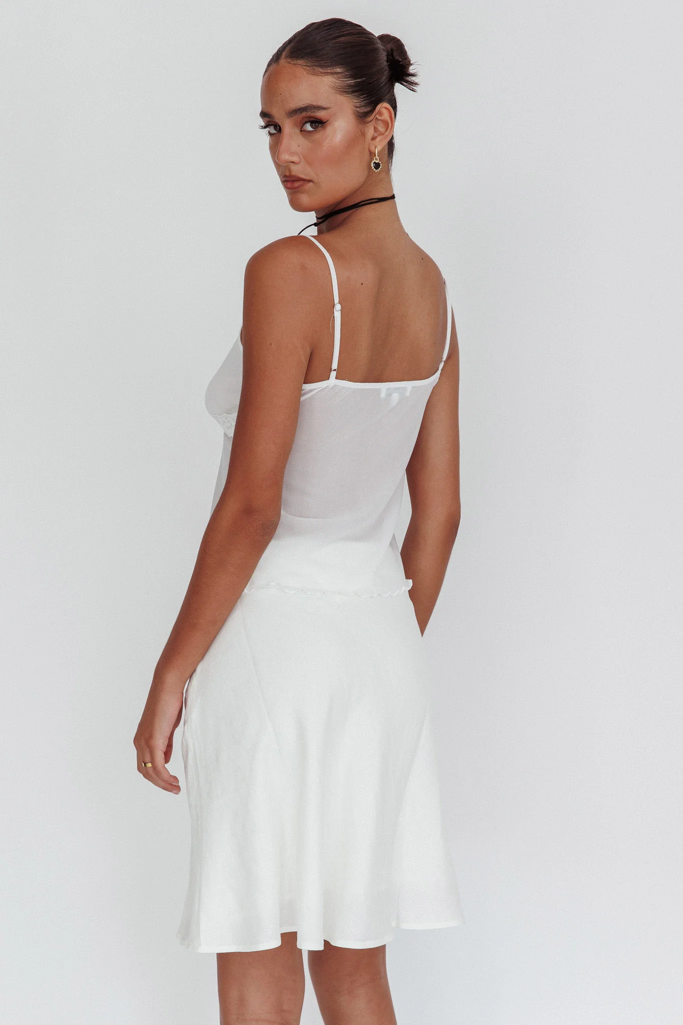 Emotional Knee Length Skirt Off White - Image 3