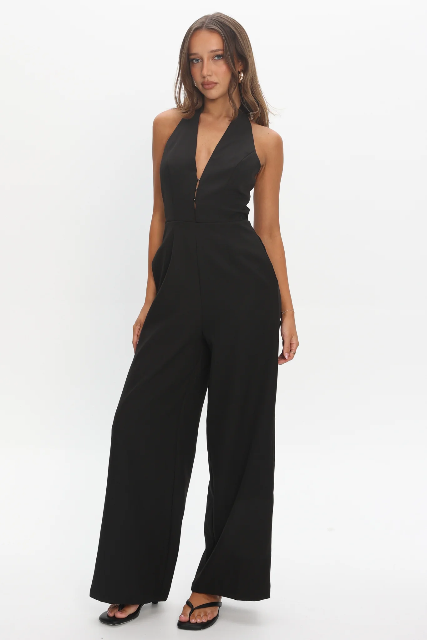 Enlighten Halterneck Jumpsuit Black - Image 2