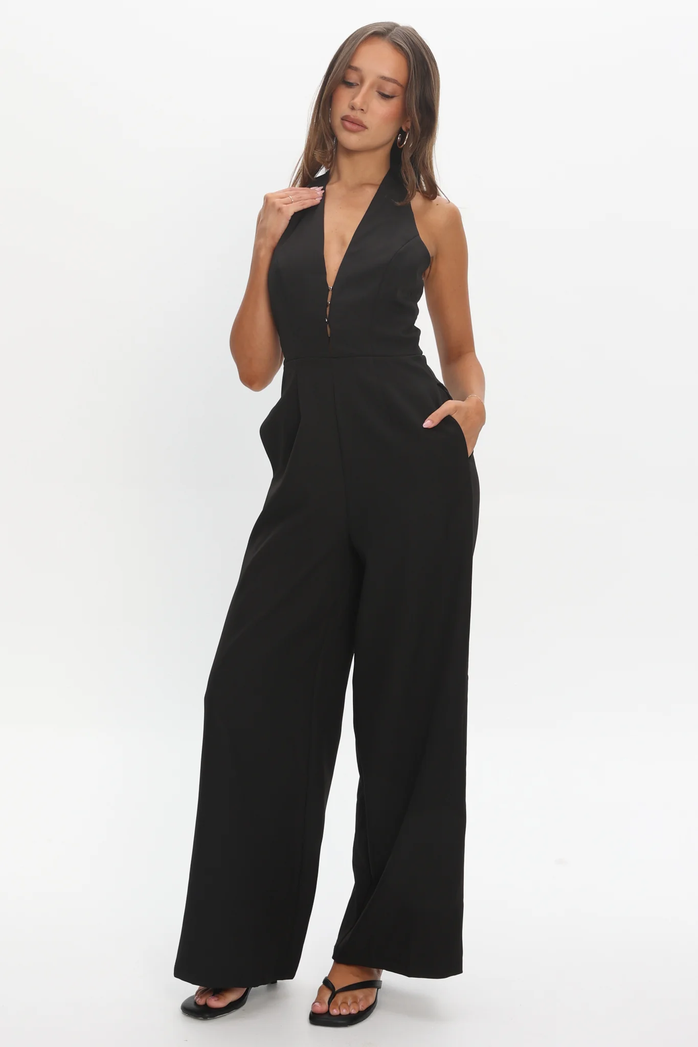 Enlighten Halterneck Jumpsuit Black - Image 5