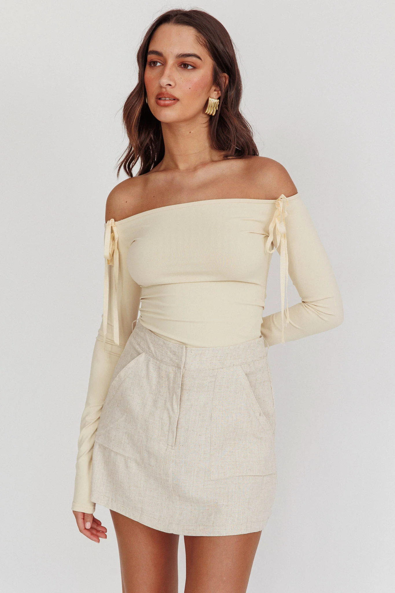 Euphoria Linen Skort Sand - Image 2