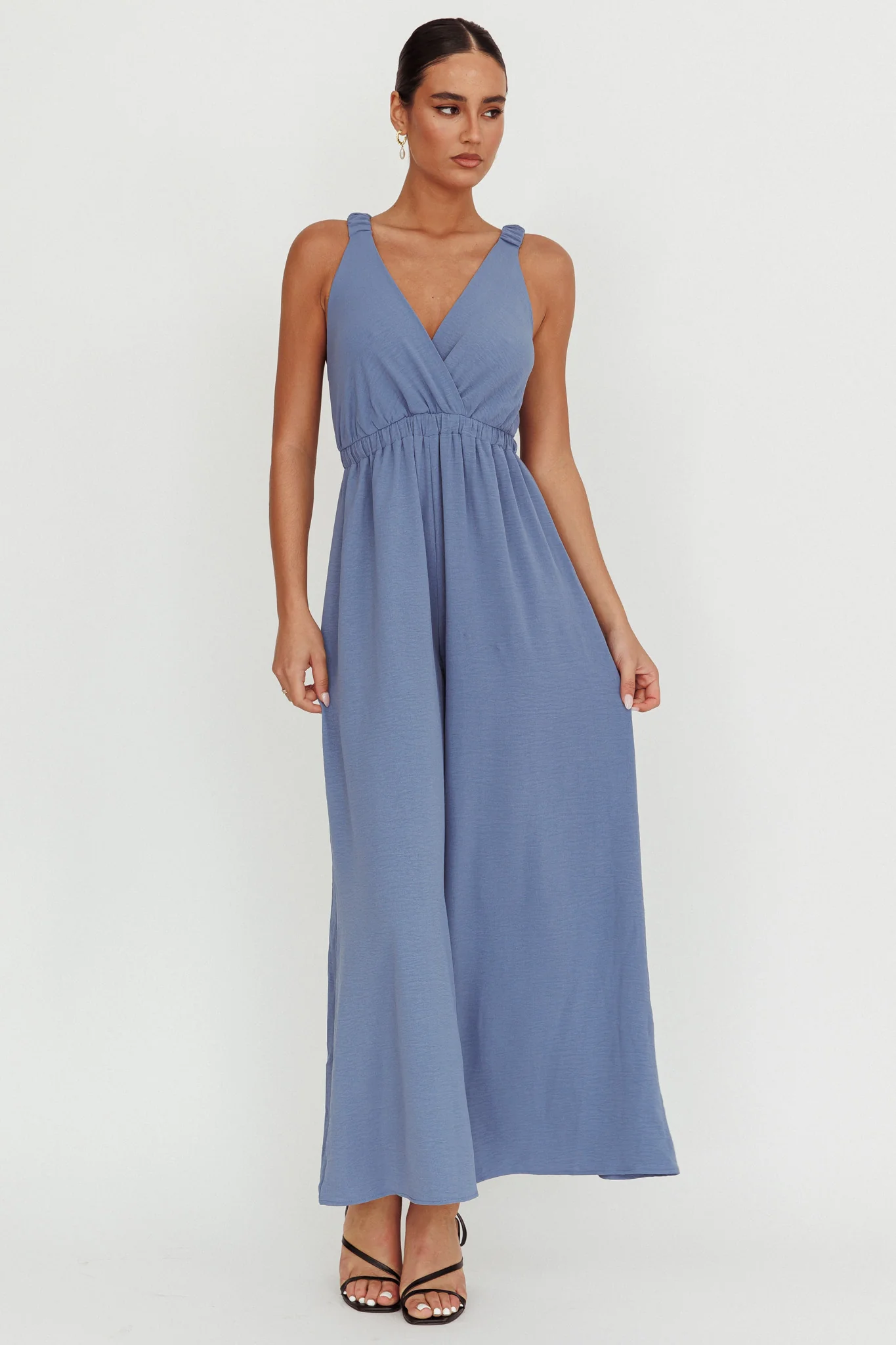 Everything Crossover Strap Jumpsuit Storm Blue - Image 3