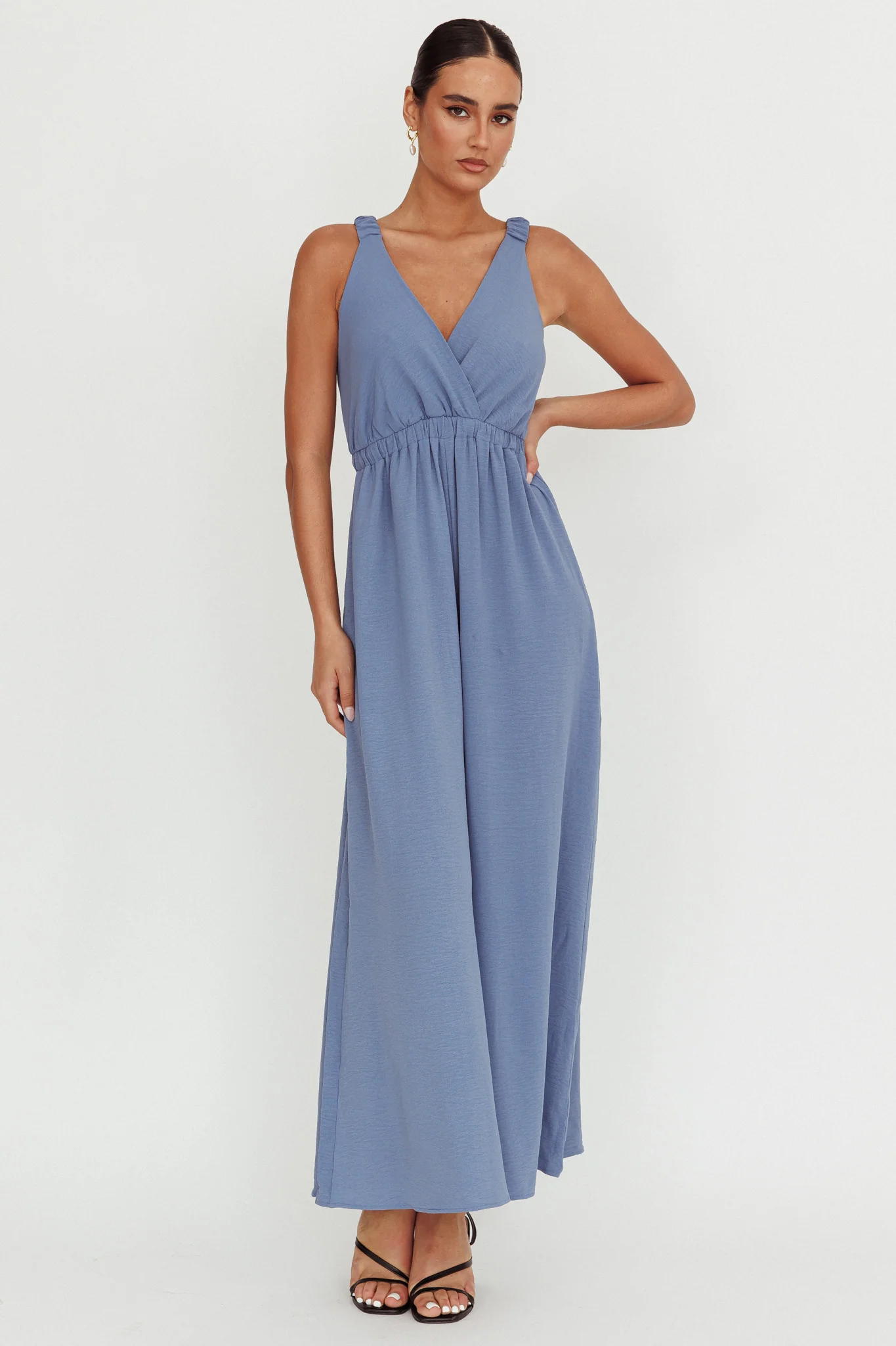Everything Crossover Strap Jumpsuit Storm Blue - Image 5