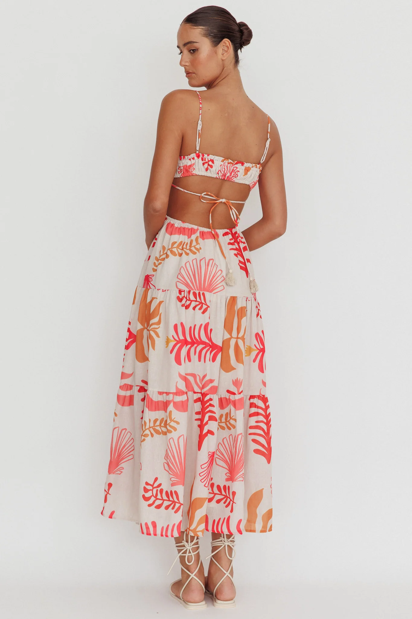 Eyona Cut-Out Back Floral Maxi Dress Pink - Image 2