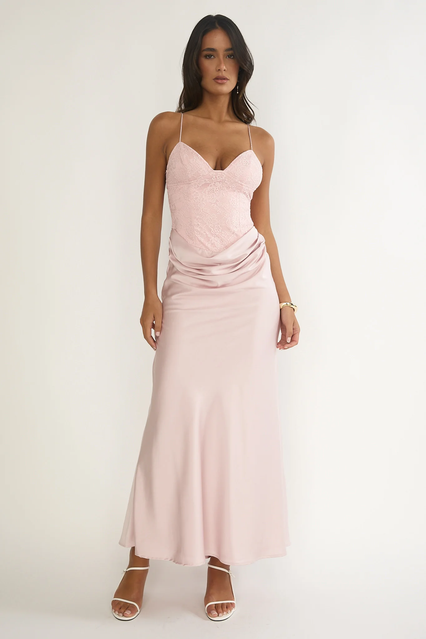 Faelis Draped Waist Maxi Dress Pink - Image 2