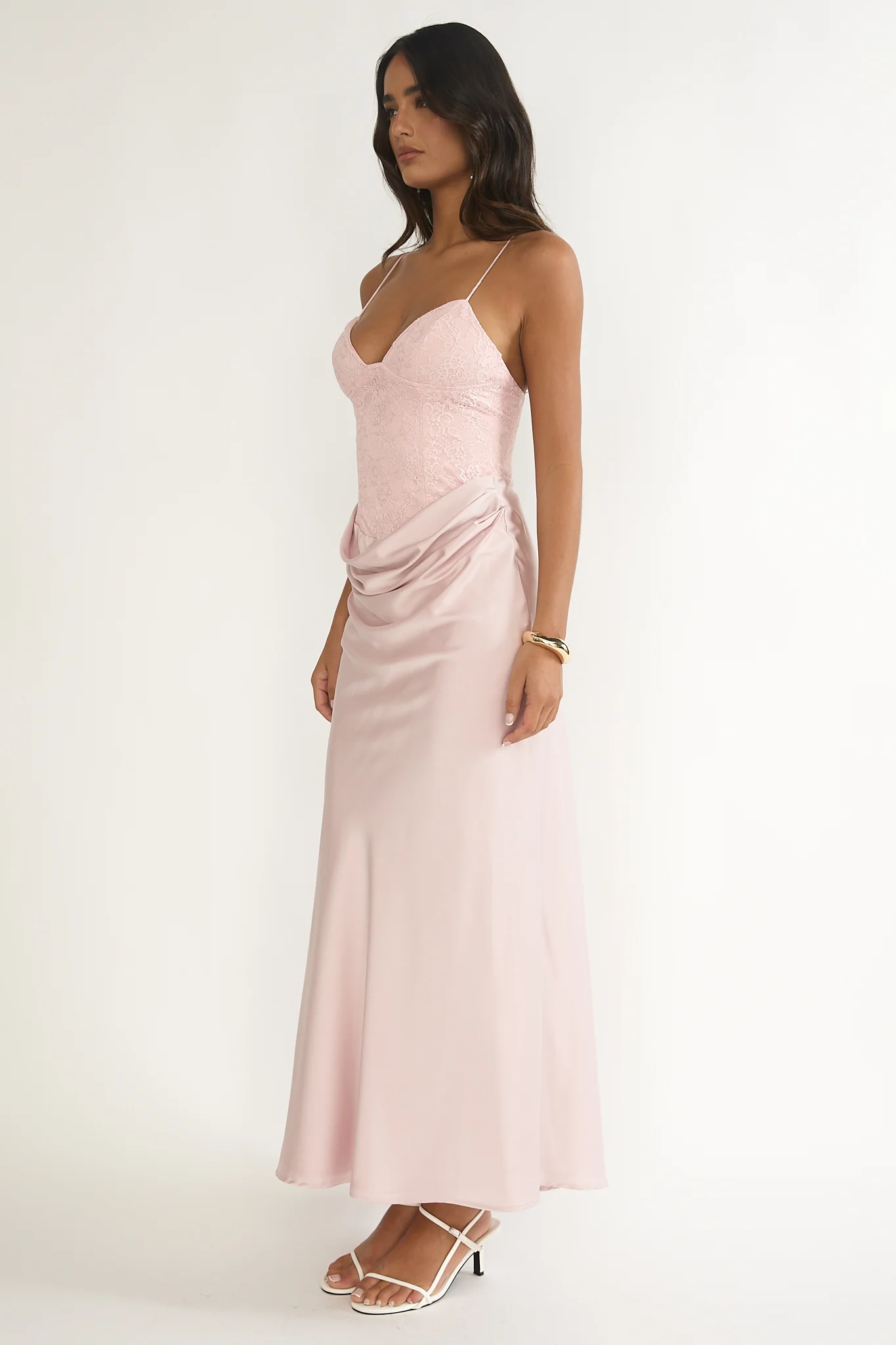 Faelis Draped Waist Maxi Dress Pink - Image 6
