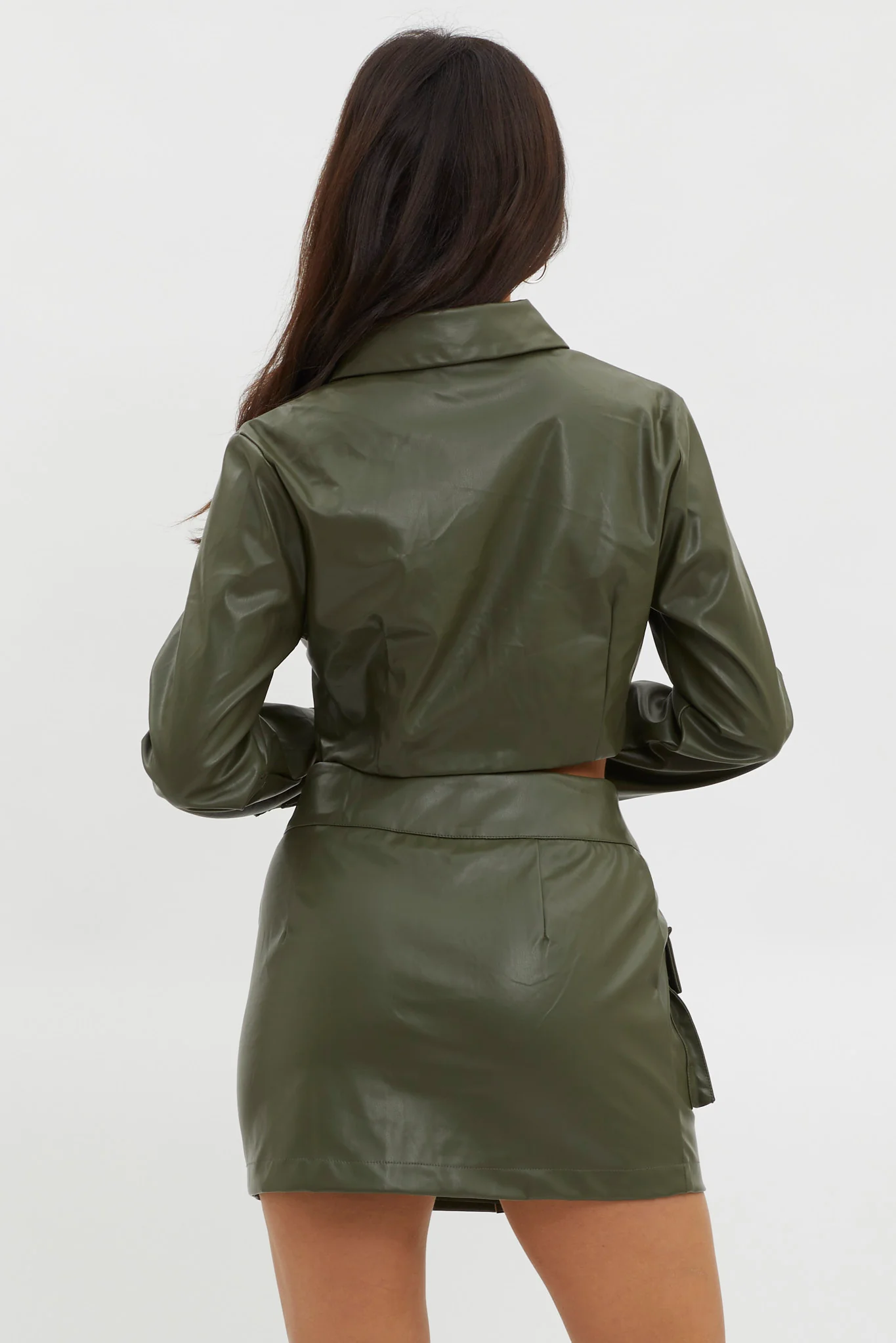 Fallen Angel Pocket Mini Skirt Olive - Image 6