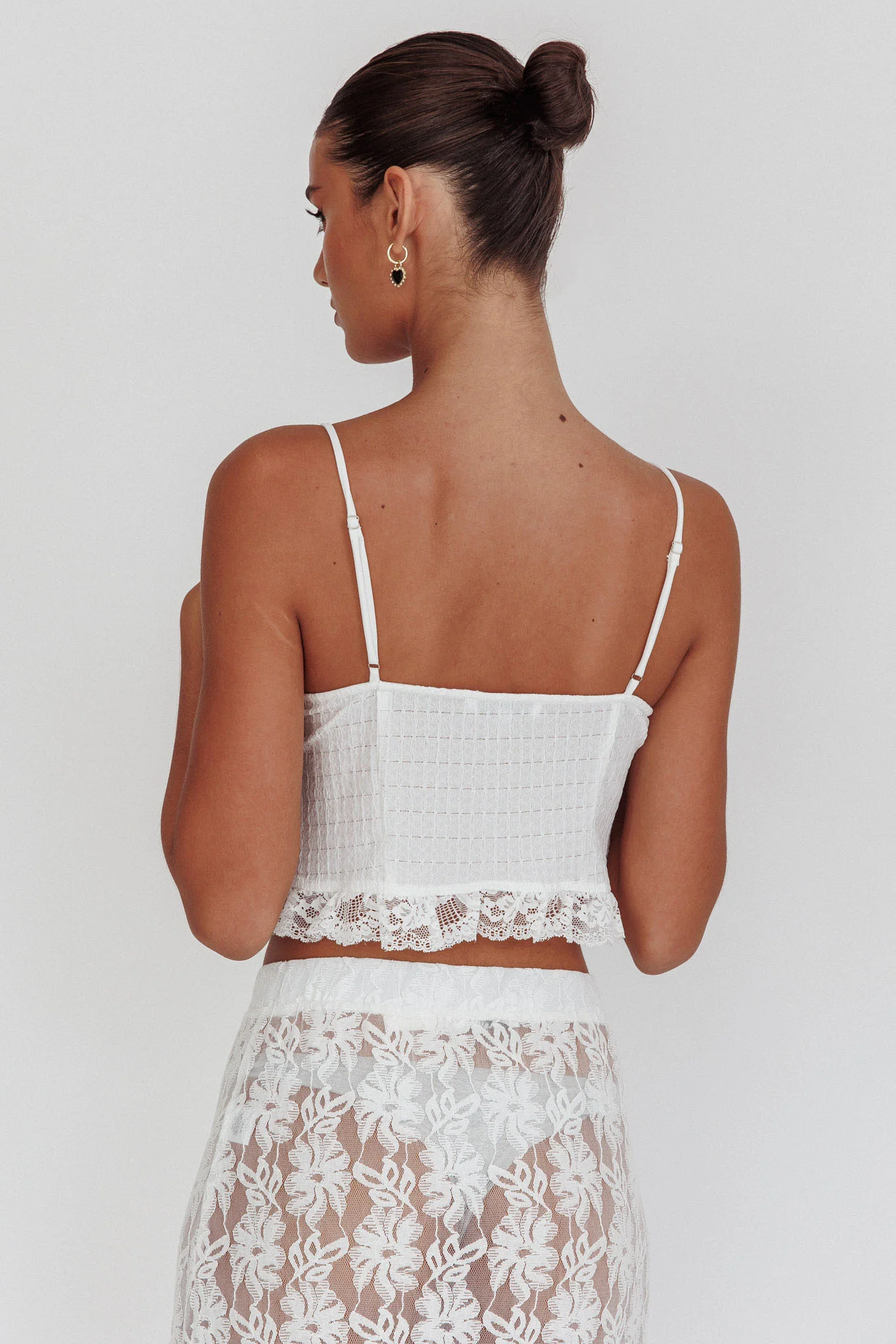 Fancy Girl Tie-Up Cami Top Off White - Image 3