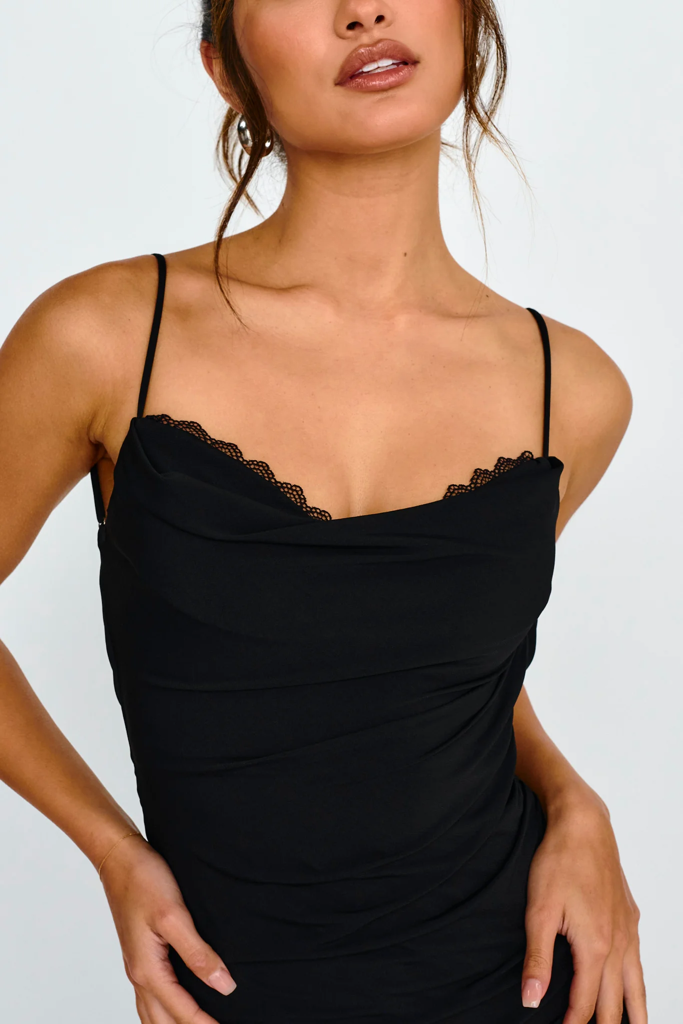 Faren Lace Trim Maxi Dress Black - Image 4