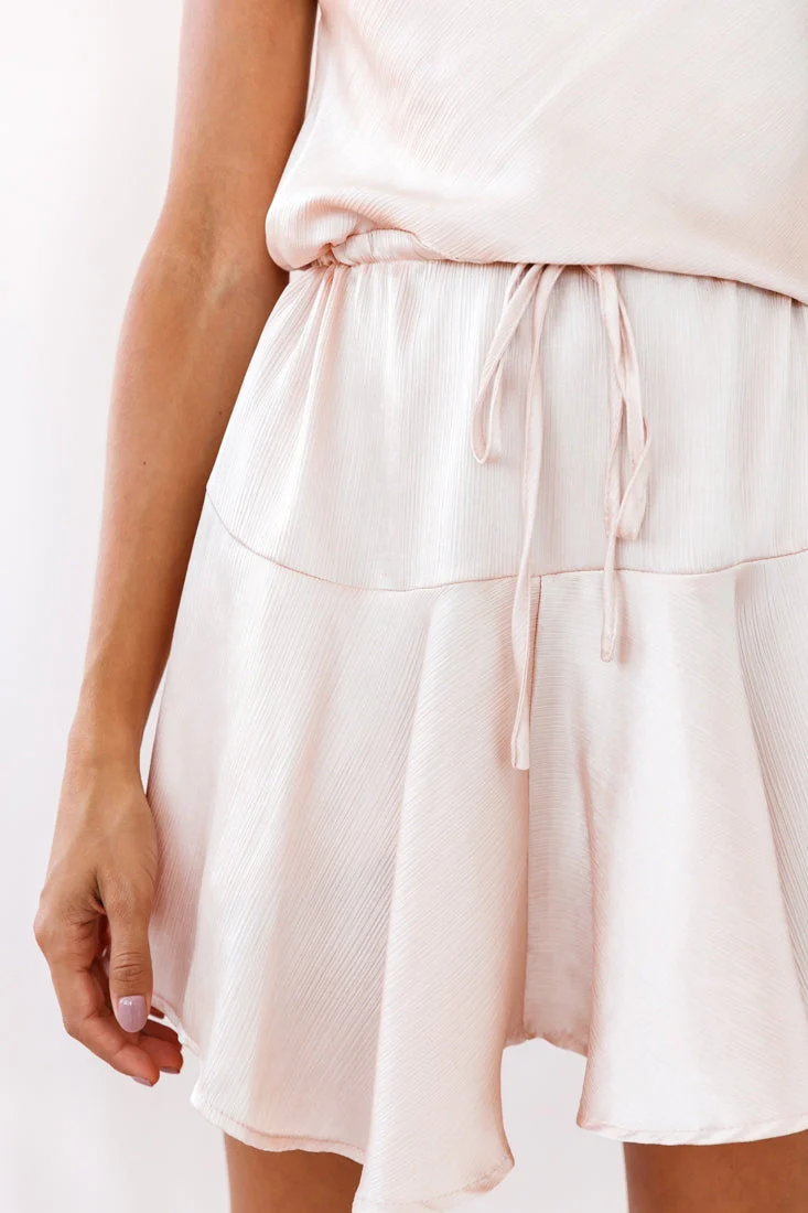 Ferris Cowl Neck Drawstring Dress Champagne - Image 5